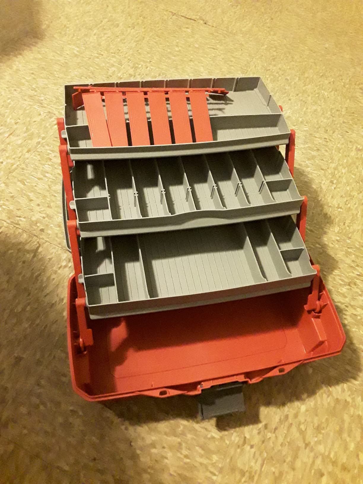 Flambeau Outdoors 6383 3-Tray Tackle Box, 32 Compartments, Red and Gray customer photo 2