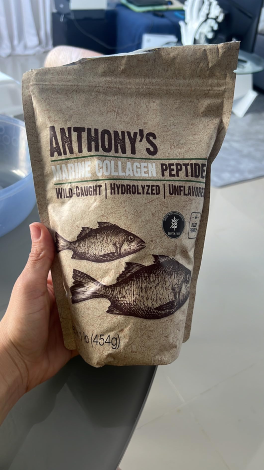 Anthony's Hydrolyzed Marine Collagen Peptides, 1 lb, Gluten-Free, Paleo and Keto Friendly, Unflavored customer photo 1