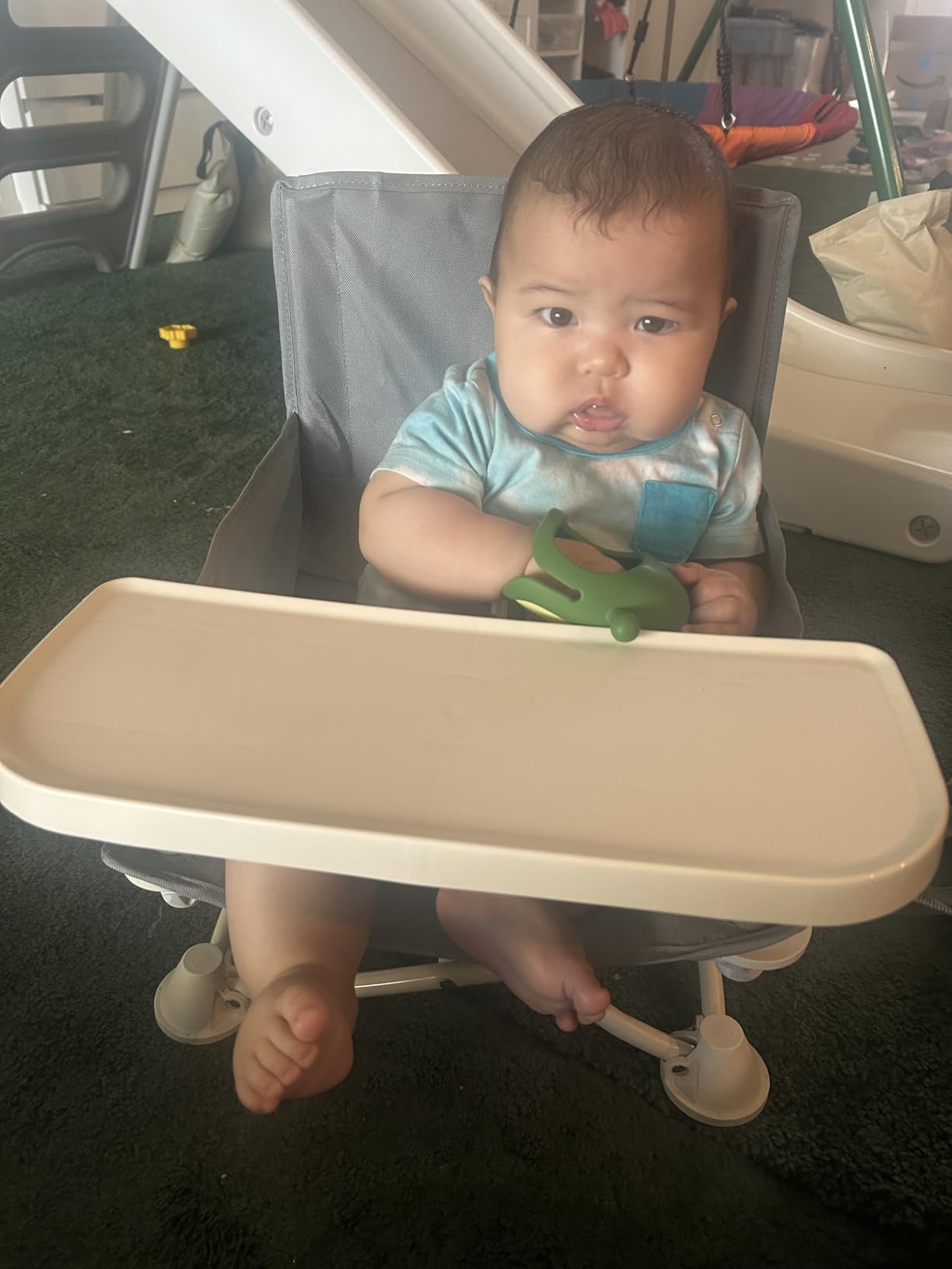 OmniBoost Booster Seat with Tray, Travel High Chair, Baby Chair, Grey customer photo 2