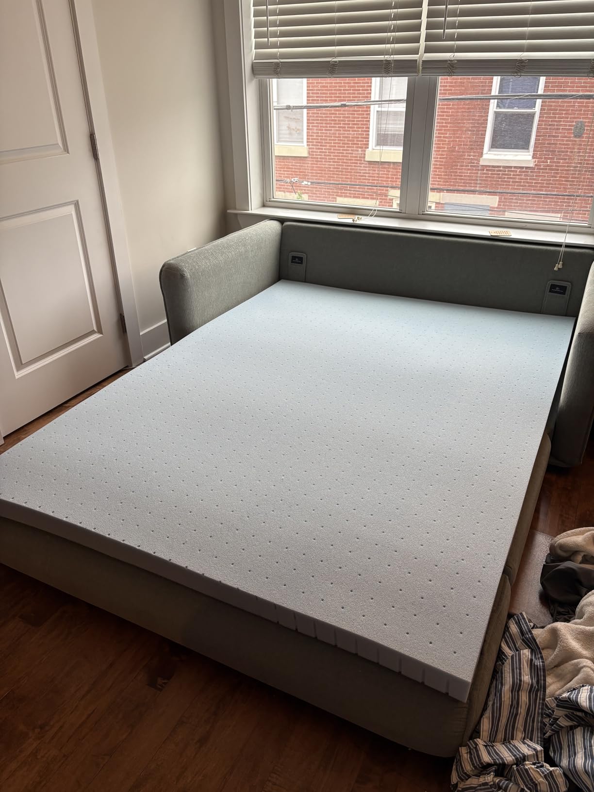 Best Price Mattress 3 Inch Ventilated Memory Foam Mattress Topper, Cooling Gel Infusion, CertiPUR-US Certified, Dorm Essentials, Queen customer photo 1