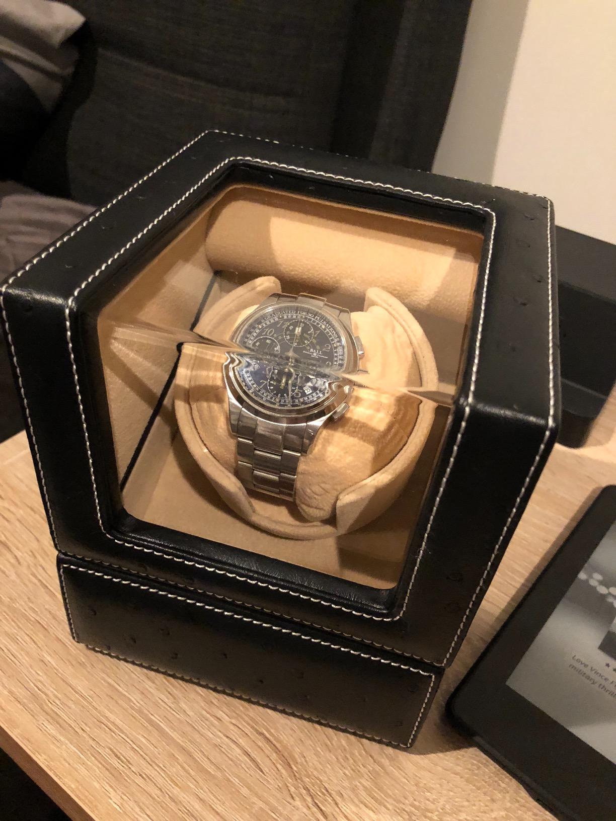 DRIKLUX Automatic Single Watch Winder, Black Ostrich Leather | For Rolex and Other Luxury Watches, Quiet Motor, Soft Flexible Watch Pillows of Camel Velvet customer photo 1