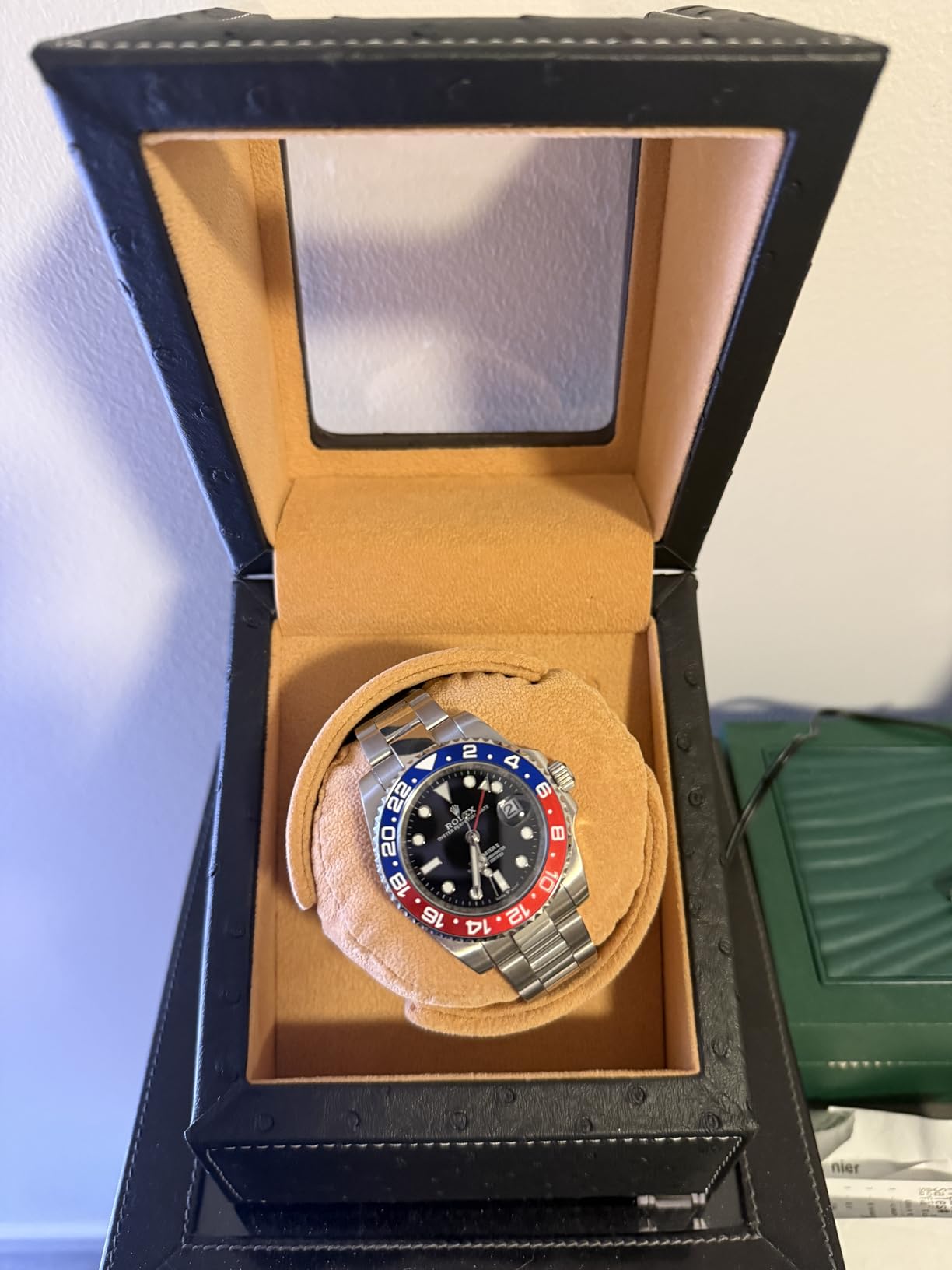 DRIKLUX Automatic Single Watch Winder, Black Ostrich Leather | For Rolex and Other Luxury Watches, Quiet Motor, Soft Flexible Watch Pillows of Camel Velvet customer photo 2