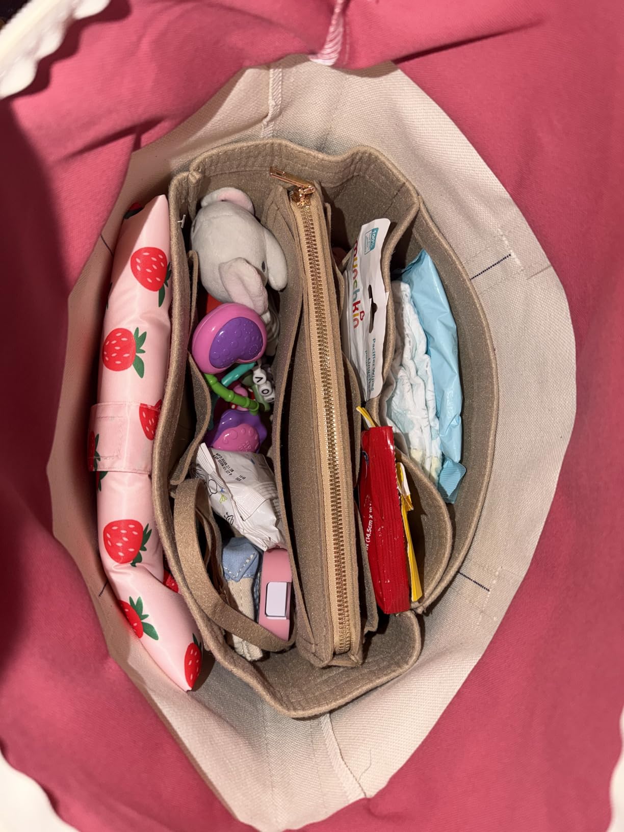 Purse Organizer Insert, Felt Bag Organizer with Metal Zipper, Handbag & Tote Shaper, For Speedy Neverfull Tote, 7 Sizes customer photo 1