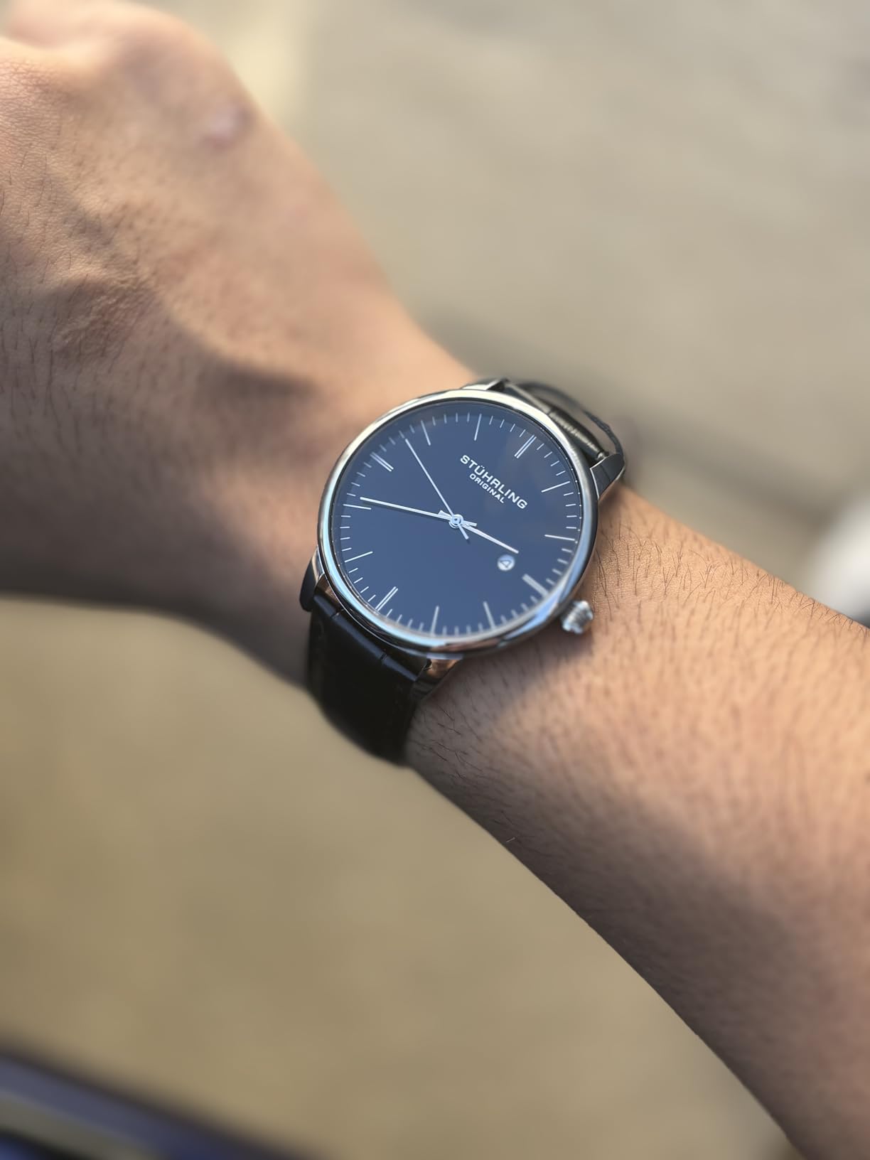 Men's Watch Dress Watch 40mm, Ultra Slim Mens Watch Leather Strap, Quartz Analog Men's Wrist Watch, Classic Minimalist Watch for Men customer photo 1