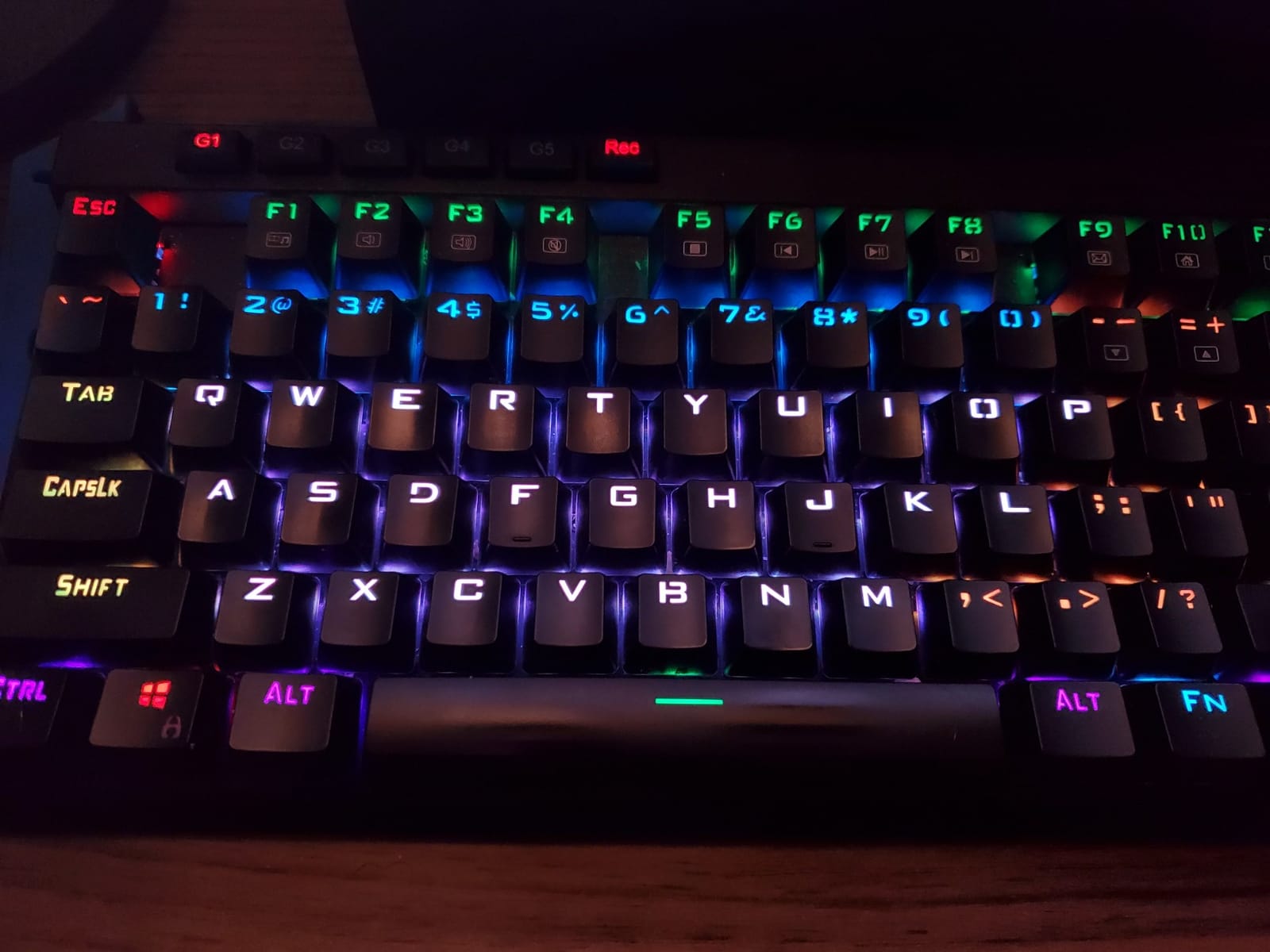 Redragon K580 Wired RGB Mechanical Gaming Keyboard, Macro Key & Media Wheel | 5 On-Board Keybinding Buttons for MMO MOBA Games, Dedicated Media Controls, Classic Tactile Blue Switch for Hype Typing Feel customer photo 2