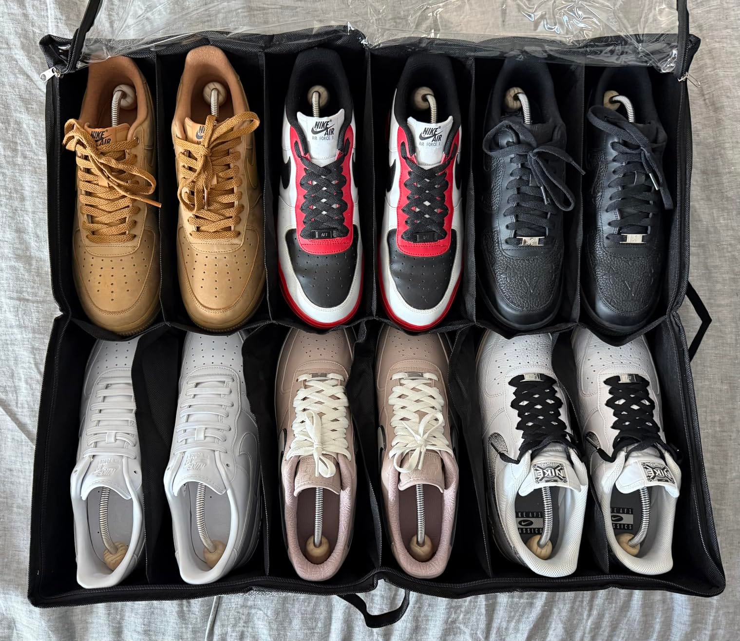 Under Bed Shoe Storage Organizer for Closet Fits 24 Pairs-Sturdy Underbed Shoe Storage Box Bins,Set of 2 (Linen-like Black) customer photo 1