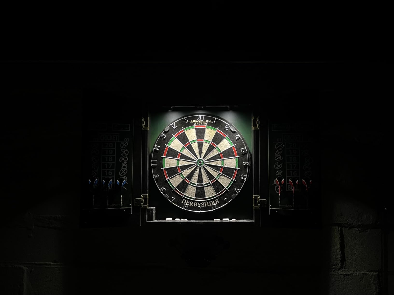 EastPoint Belmont Dart Board Cabinet, 6 Steel Tip Darts, Game Room Decor | Official Size, Self-Healing Sisal, Staple-Free Bullseye, Built-In Scoring & Storage, Man Cave Decor, For Family Game Nights customer photo 2