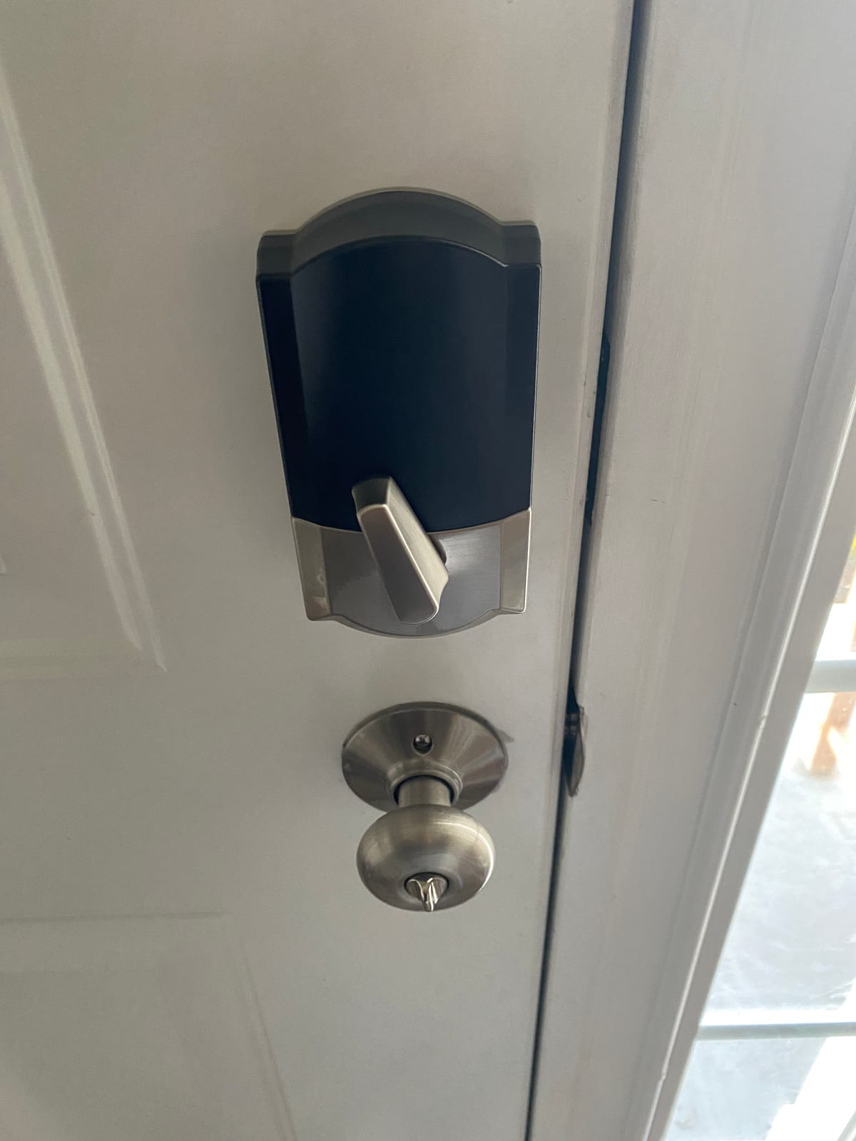 Schlage Encode Smart WiFi Deadbolt Lock with Greenwich Trim, Matte Black | Keyless entry door lock, Touchscreen keypad, App control, Alexa, Google Home, Ring & Airbnb compatible, Certified security customer photo 1