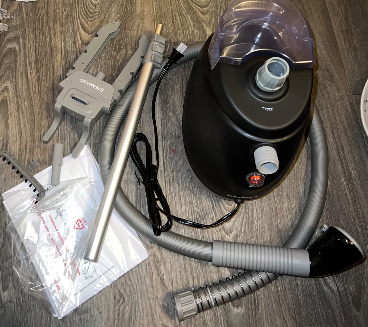Steam & Go - The Rival Handheld Steamer - Upright Fabric Steamer for Clothes, Garments, Curtains, Bedding & Upholstery - Quick-Heating Foldable Steam Iron with Adjustable Pole Hanger & Detachable Tank customer photo 2