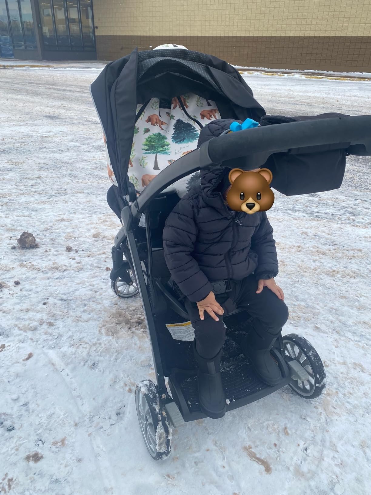 Chicco BravoFor2 Double Stroller for Infant and Toddler, Sit or Stand, Iron/Black, baby stroller with 5-point harness, Chicco car seat compatible, toddler standing platform, one-hand fold customer photo 2