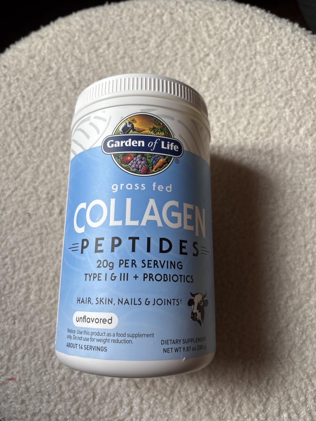 Garden of Life Grass Fed Collagen Peptides Powder Unflavored Collagen Powder for Women Men Hair Skin Nails Joints, Hydrolyzed Collagen Protein Supplements, Collagen for Women & Men, 28 Servings customer photo 1