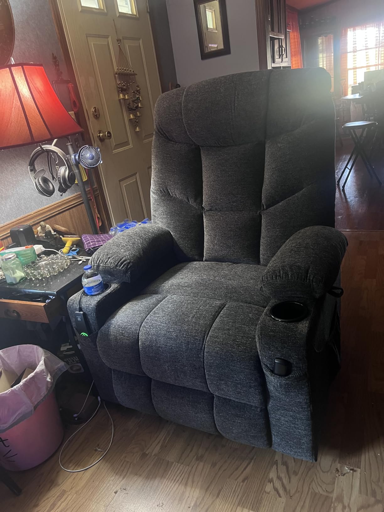 MCombo Power Lift Recliner Chair for Elderly, Fabric 7287 (Brown, Medium) | Assist with Standing, 140 Recline, 4.7 Extra Footrest, USB/Type-C ports, Cup Holder, Easy Assembly, FSC Certified customer photo 2