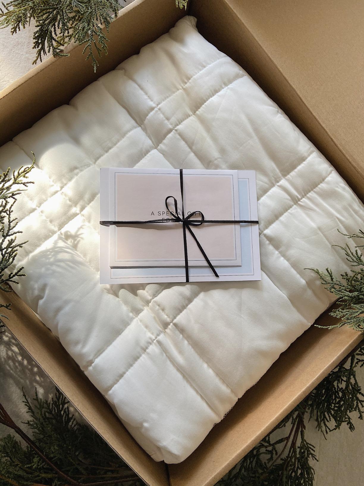 Weighted Blanket for Adults 15 lb Full/Queen (Pebble White, 60