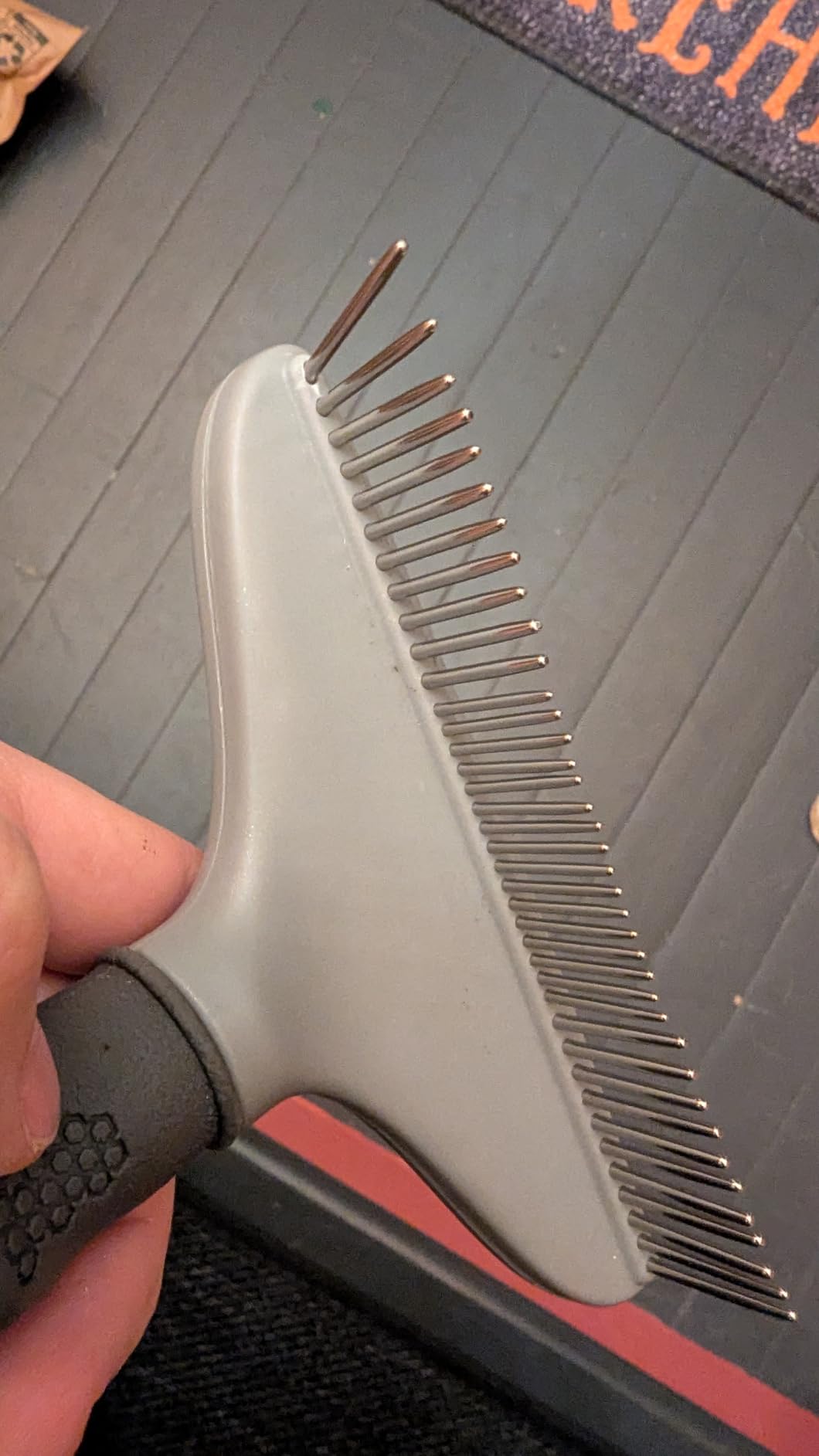 FURminator Dog/Cat Grooming Rake, Grooming Tool, Removes Loose Hair and Tangles, Gray customer photo 1
