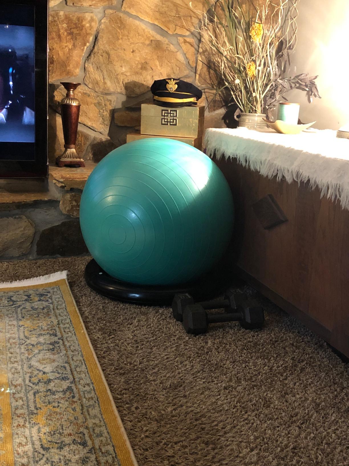 ProBody Pilates Yoga Ball Chair, Exercise Ball Chair with Base or Stand for Home Office Desk Sitting or Workout, Balance Ball & Stability Ball Seat for Back, abs customer photo 1