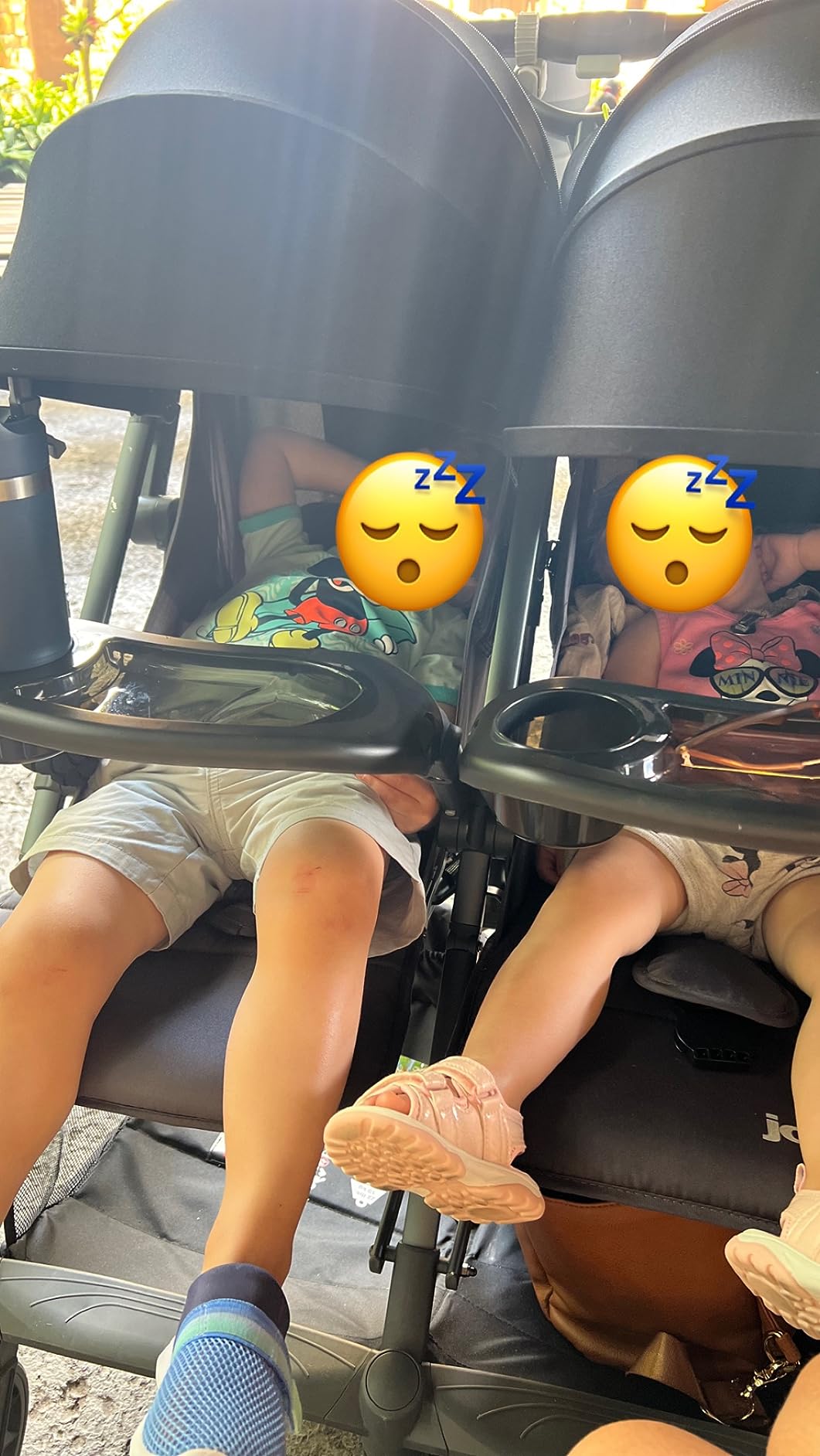 Joovy Kooper X2 Side-by-Side Double Stroller Featuring Dual Snack Trays, One-Handed Fold, Multi-Position Reclining Seats, Adjustable Leg Rests, and 2 Zippered Pockets for Storage, Forged Iron customer photo 1