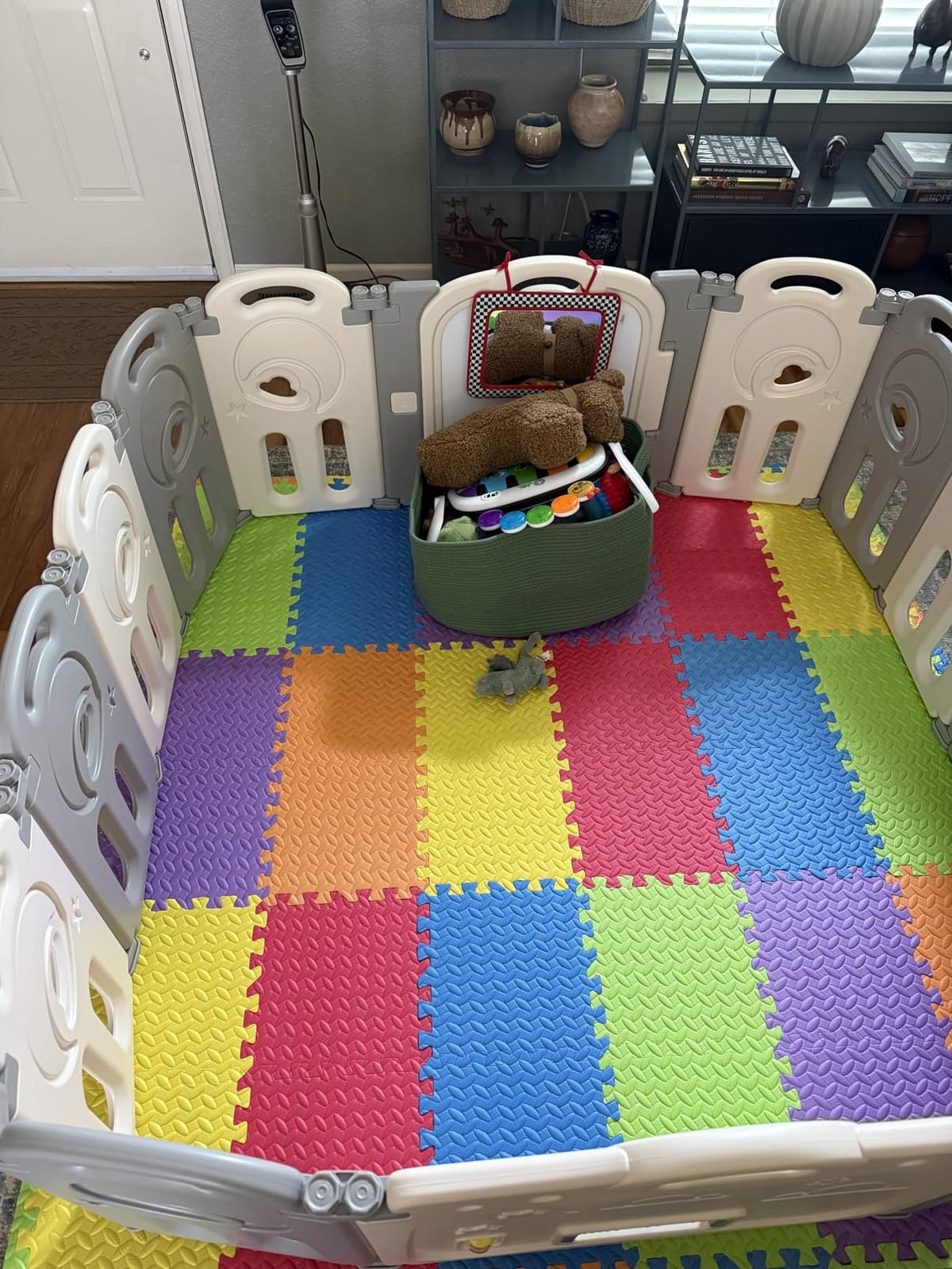 Fortella Cloud Castle Large 14-Panel Baby Playpen for Toddlers, Multicolor | Foldable Safety Play Yard Enclosure and Fence Play Area w/ Whiteboard/Activity Wall/Gate for Indoor/Outdoor Use for Ages 1-3 customer photo 2