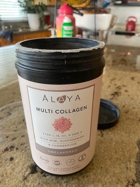 Alaya Multi Collagen Powder - Type I, II, III, V, X Hydrolyzed Collagen Peptides Protein Powder Supplement with MSM + GC (Unflavored) - NSF Certified - (40 Servings) customer photo 1