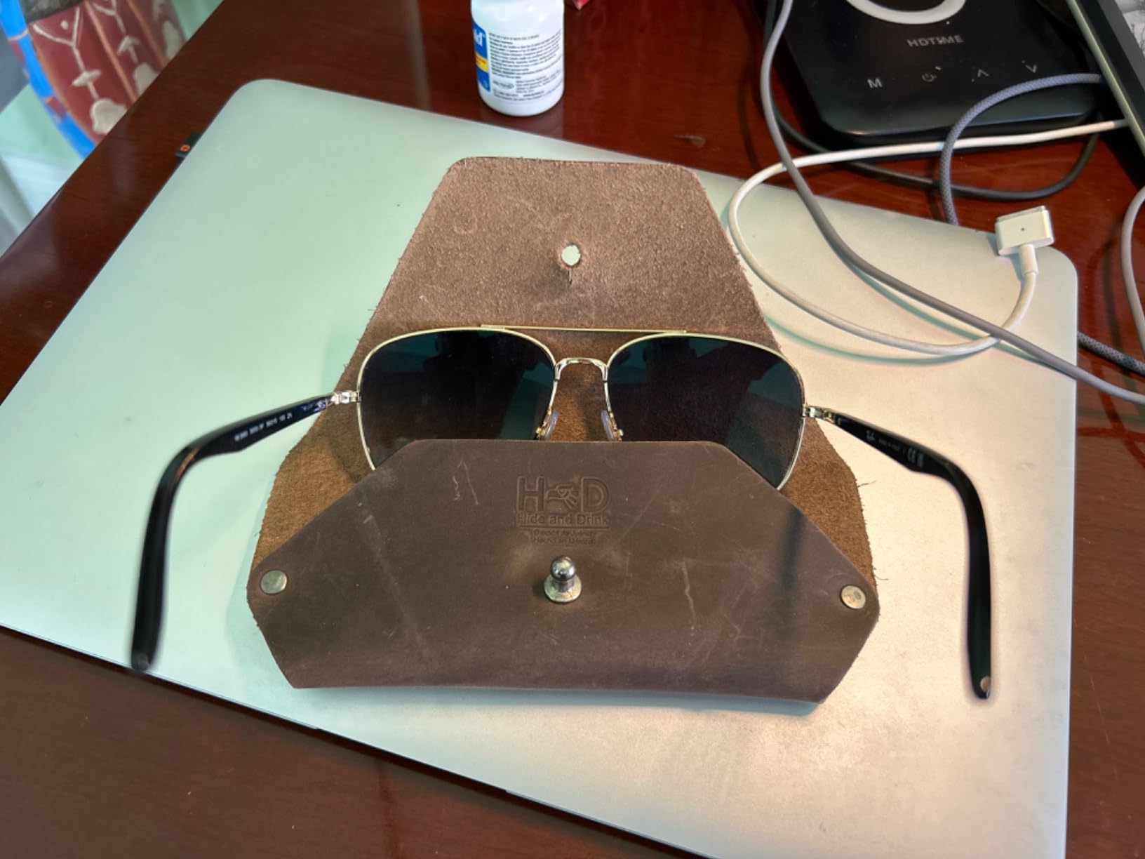 Hide & Drink, Sunglasses Sleeve Case Protector, Eyewear Pouch, Great for Outdoors & Traveling, Full Grain Leather, Handmade customer photo 1