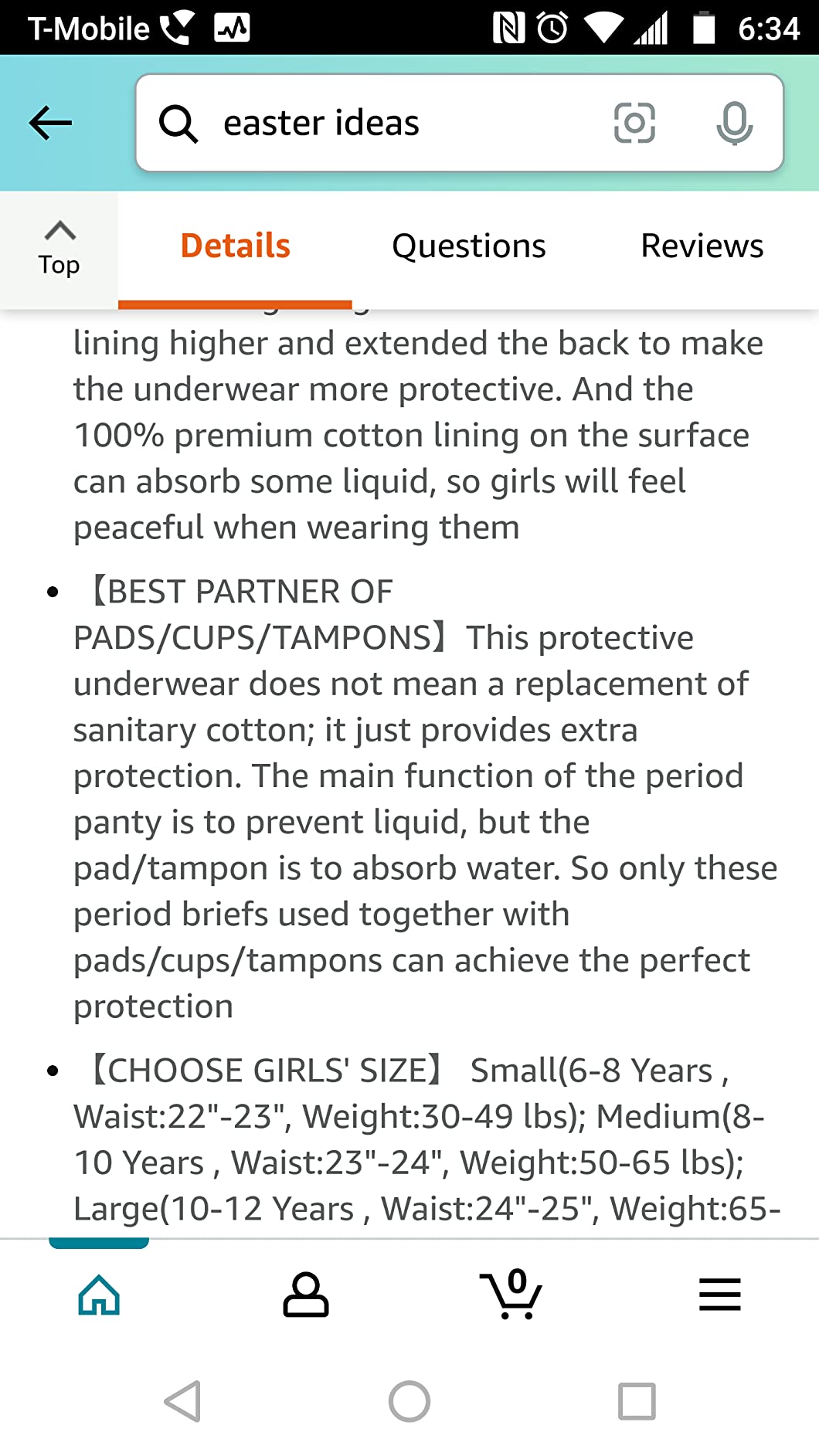 Nalwort Teen Girls Period Underwear Menstrual Period Panties Leak-Proof Cotton Protective Briefs Pack of 6 customer photo 1