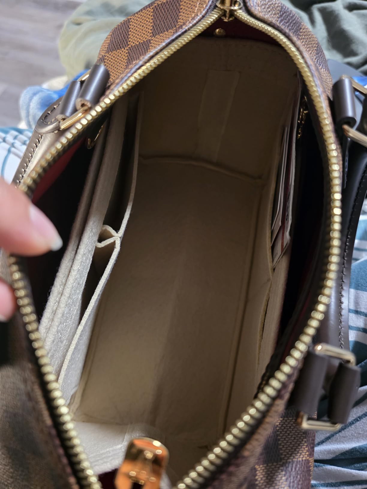 OMYSTYLE Purse Organizer Insert, Felt Tote Bag Organizer Insert with 5 Sizes, Handbag Dividers for Inside Purse, Compatible with Longchamp, Neverful, Speedy and More customer photo 2