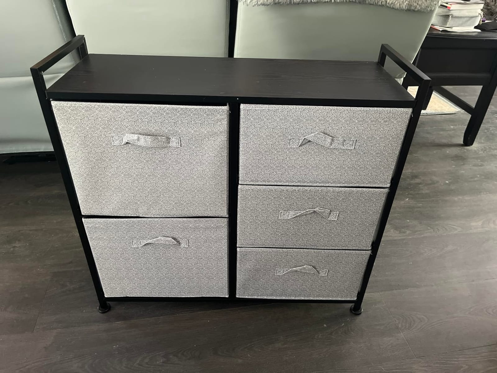 Amazon Basics Bedroom Closet Organizer with 5-Fabric Storage Drawers for Clothes Storage, White customer photo 2