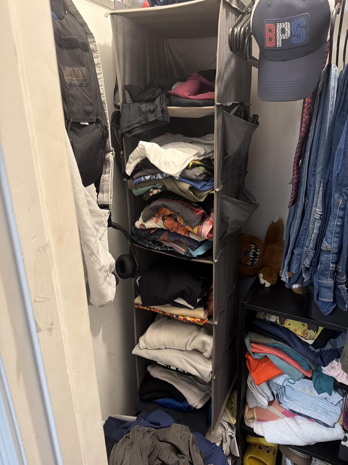 YOUDENOVA Hanging Closet Organizer and Storage, 6-Shelf Closet Hanging Storage Shelves, Grey customer photo 1