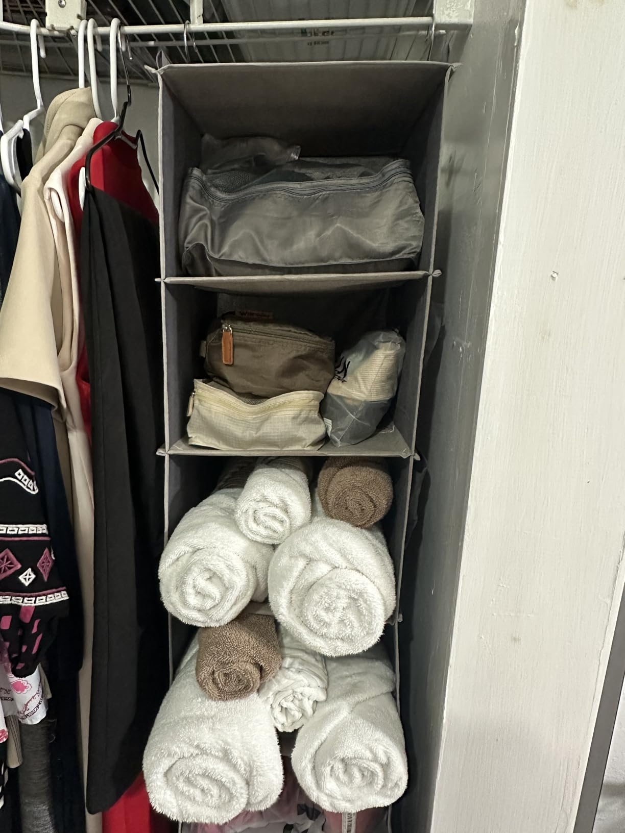 YOUDENOVA Hanging Closet Organizer and Storage, 6-Shelf Closet Hanging Storage Shelves, Grey customer photo 2