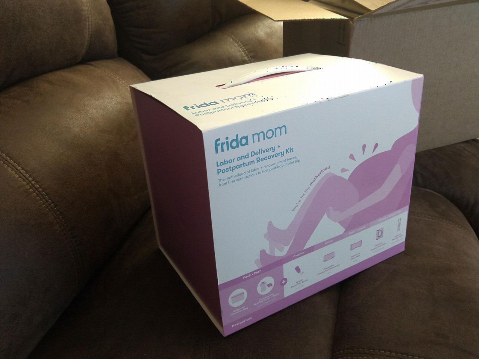 Frida Mom 15pc Labor & Postpartum Kit Gift Set for Baby Showers & Mom to Be, Includes Peri Bottle, Nursing Gown, Disposable Underwear, Ice Maxi Pads, Pad Liners, Perineal Foam, Socks & Toiletry Bag customer photo 2