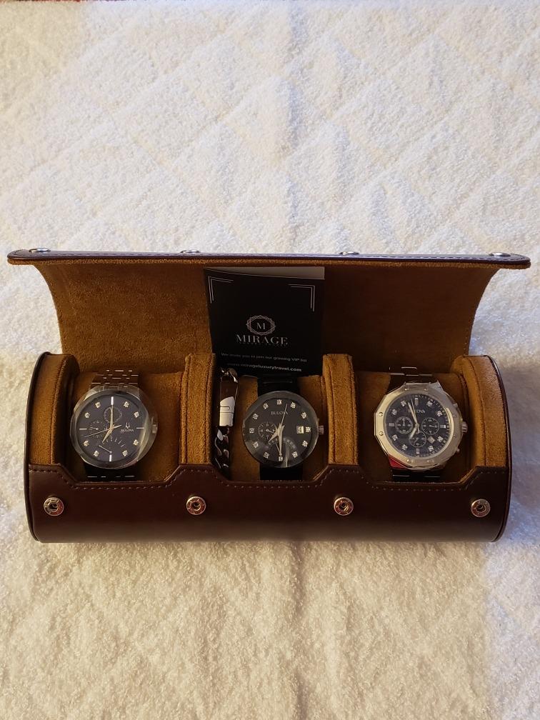 Watch Travel Case for Men Watch Roll for Travel Organizer and Display Watch Case - Swiss Espresso Vegan Leather Watch Case customer photo 1