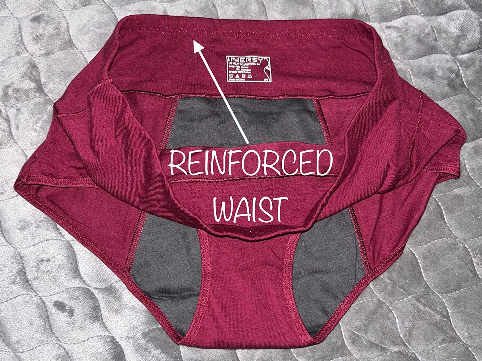 INNERSY Period Underwear for Women High Waisted Leak-Proof Postpartum Menstrual Panties 3-Pack customer photo 1