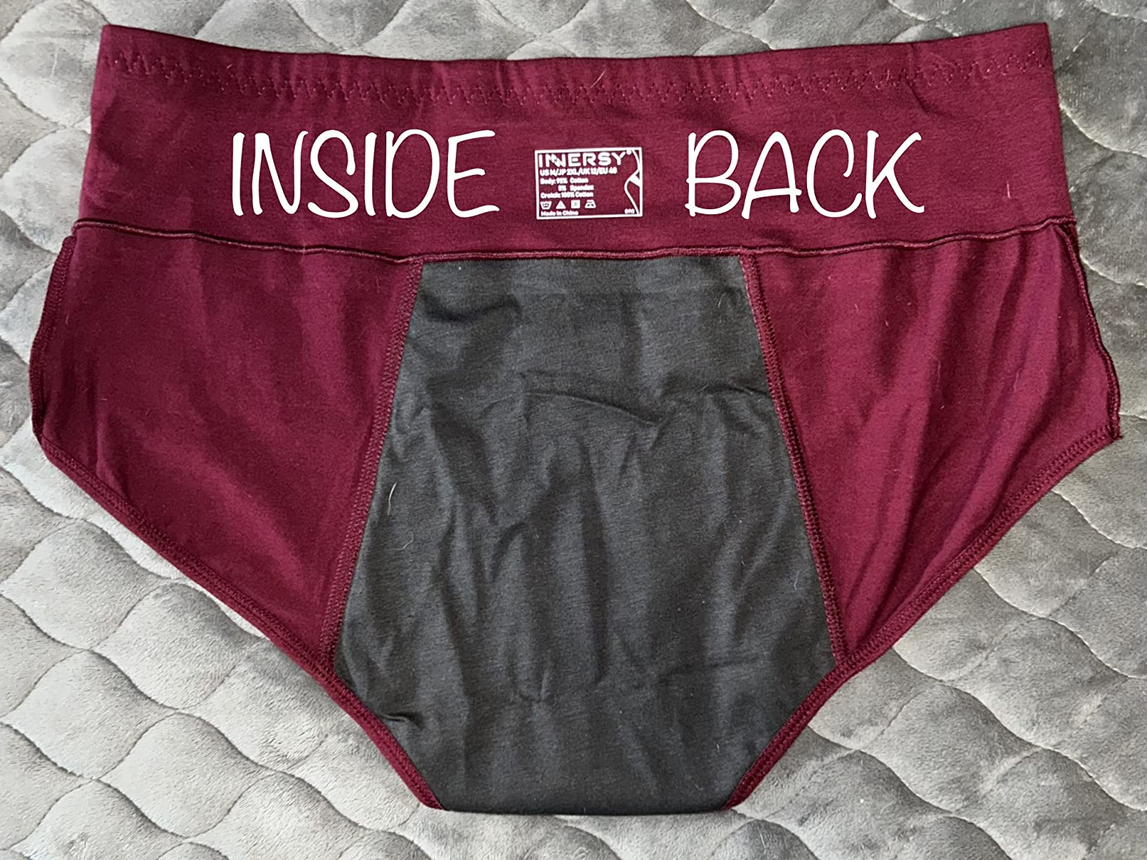 INNERSY Period Underwear for Women High Waisted Leak-Proof Postpartum Menstrual Panties 3-Pack customer photo 2