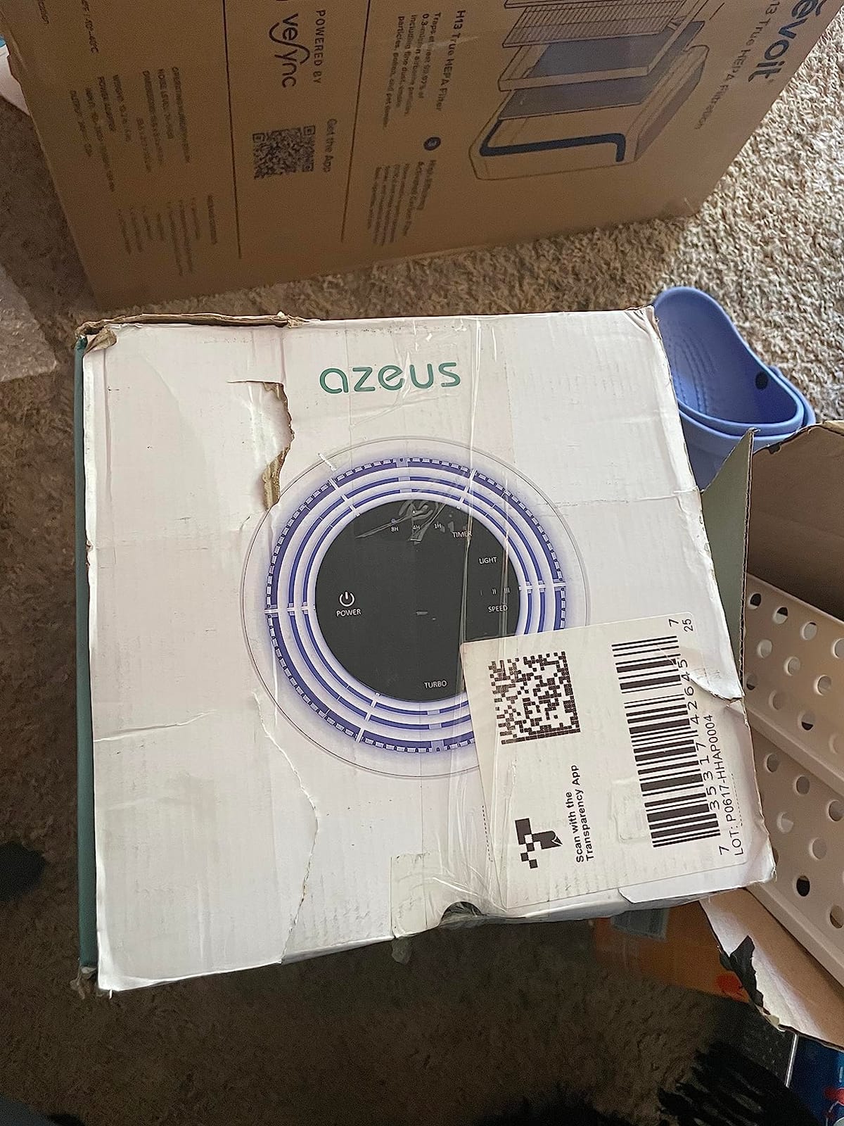 AZEUS Air Purifier for Home Pets Hair Dust in Bedroom Up Top 843 ft² H13 True HEPA Filter, 25db Filtration System Cleaner Odor Eliminators, Ozone Free, Remove 99.97% Dust Smoke VOCs customer photo 1