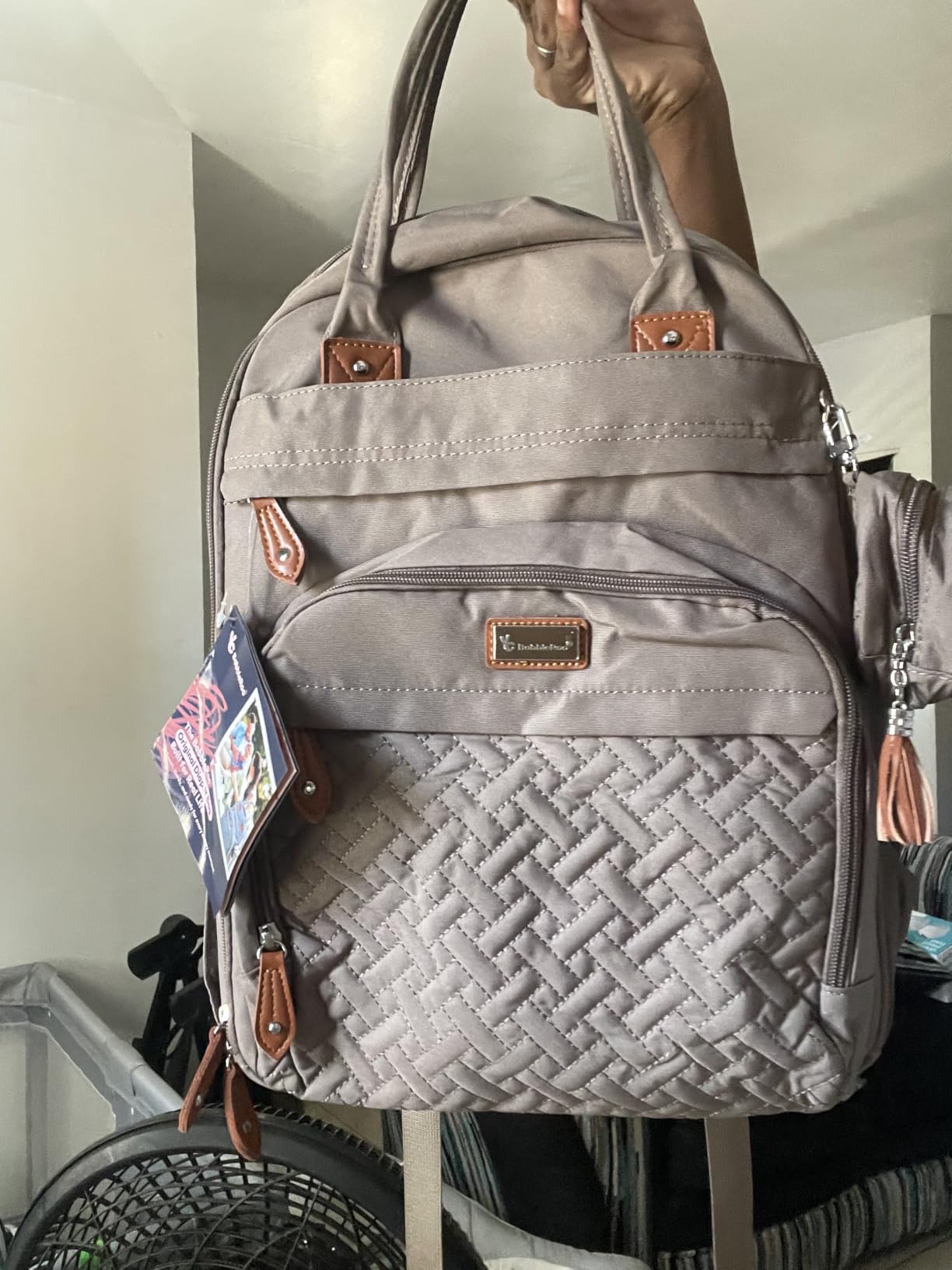 BabbleRoo Diaper Bag Backpack - Baby Essentials Travel Tote - Multi Function Water Resistant Diaper Bag, Travel Essentials Baby Bag with Changing Pad, Stroller Straps & Pacifier Case - Dark Gray customer photo 1