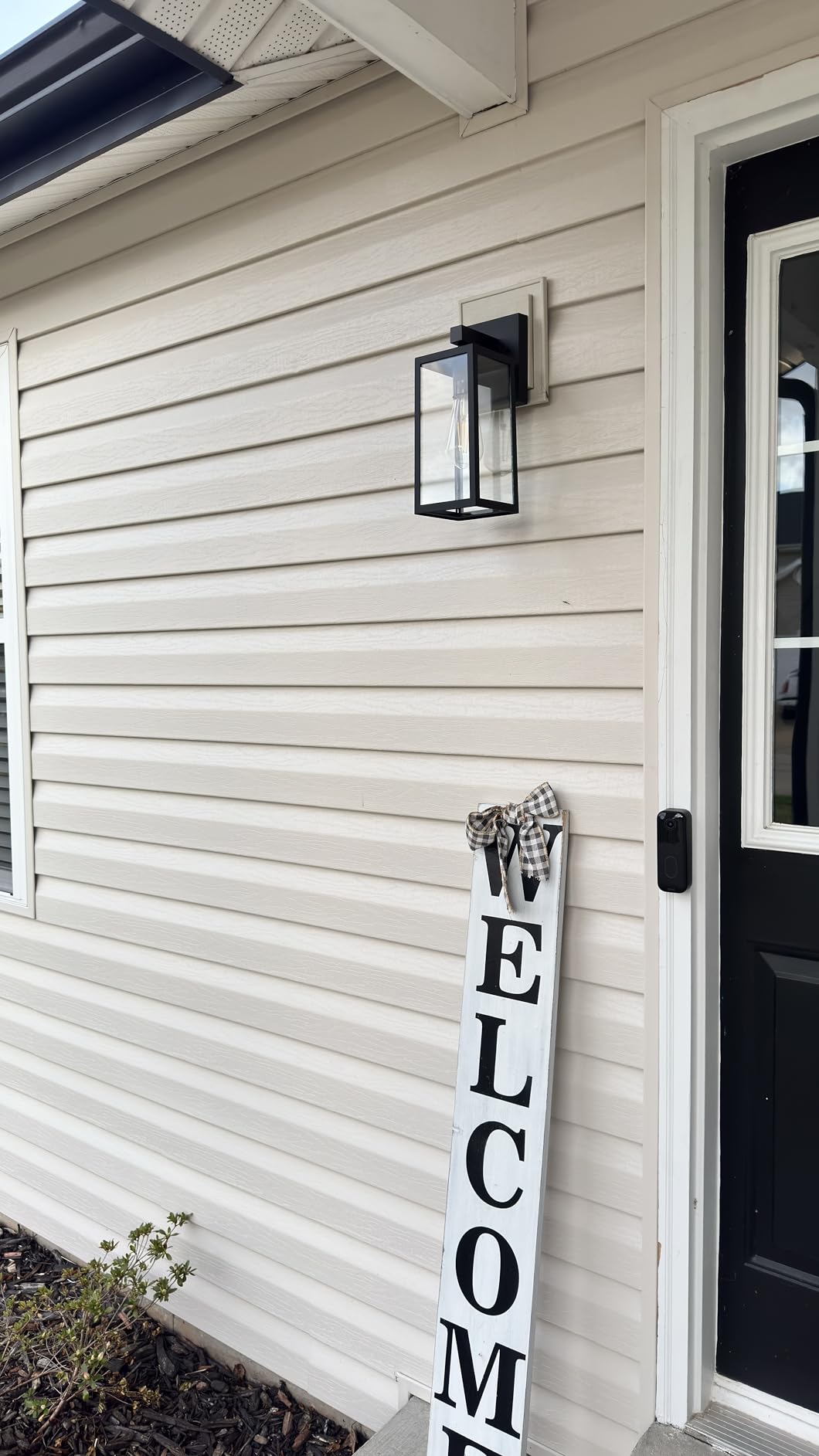 MAXvolador Outdoor Wall Light Fixture, Exterior Waterproof Wall Lantern | Porch Wall Sconce Black, Anti-Rust, E26 Socket, Clear Glass, Outside Wall Mount Light, Front Door Lighting for Patio Garage customer photo 2