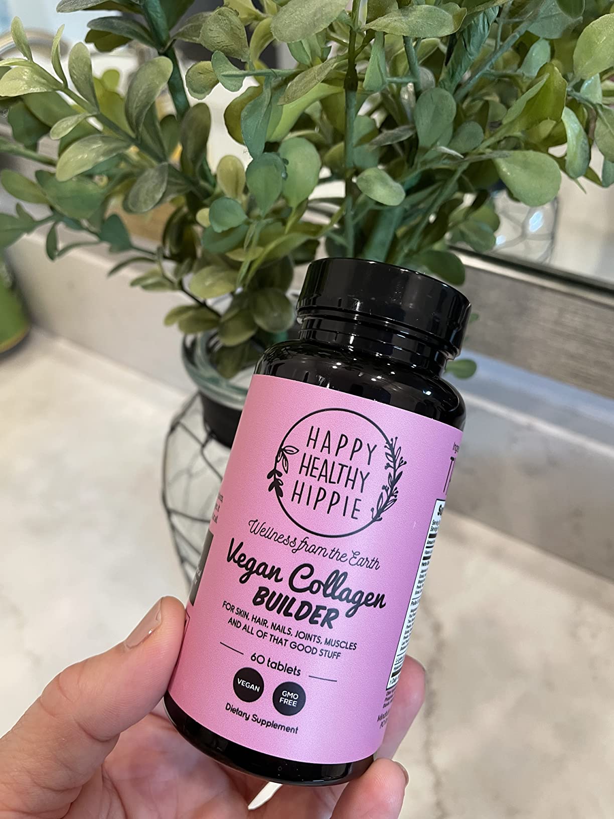 Vegan Collagen Booster for Hair, Skin & Nails, Plant-Based, Non-GMO, 60 Ct | Vegetarian Collagen Builder - Hyaluronic Acid, L-Lysine, Gotu Kola - Supports Connective Tissue - Gluten-Free, Vegan customer photo 1