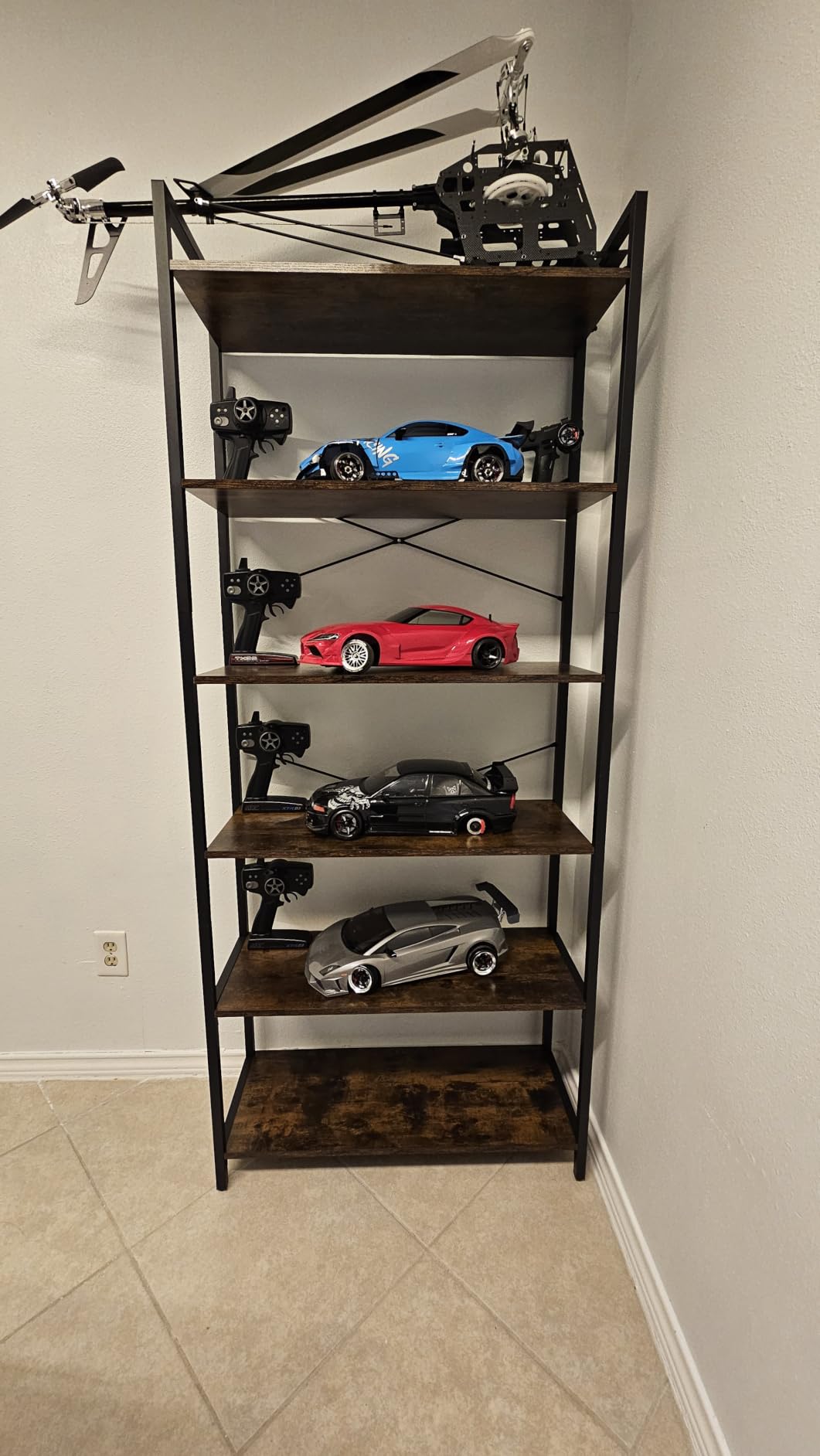 VASAGLE 4-Tier Bookshelf, Bookcase with Steel Frame, Book Shelf for Living Room, Home Office, Study, 11.8 x 26 x 47 Inches, Industrial Style, Rustic Brown and Ink Black ULLS60BX customer photo 2