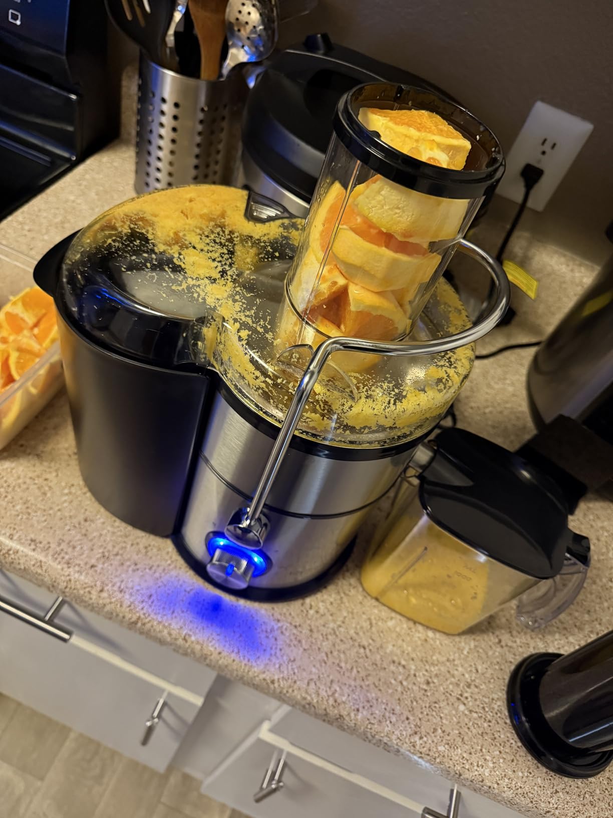 KOIOS 1300W Centrifugal Juicer Machines, High Juice Yield Juice Extractor with 3 inch Wide Feed Chute, Full Copper Motor & Titanium-Plated Filter, Easy Clean, 3 Speeds, BPA Free, Stainless Steel customer photo 2