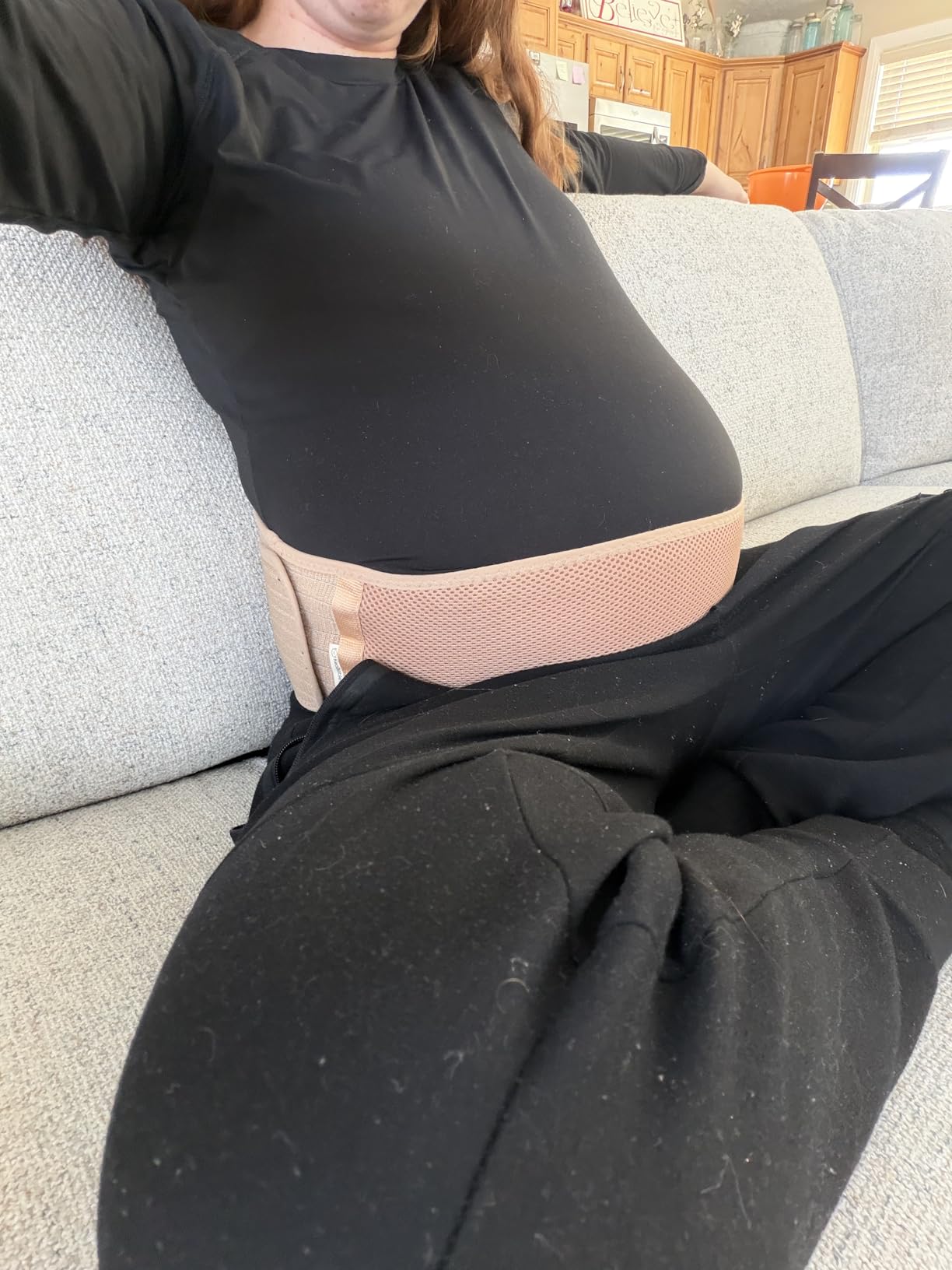 KeaBabies Pregnancy Belly Bands for Pregnant Women, 1pk (Classic Ivory, M/L) | Soft, Breathable, Maternity Belly Support Band, Easy Adjustable Maternity Belt for Back, Pelvic Support, Comfortable customer photo 1