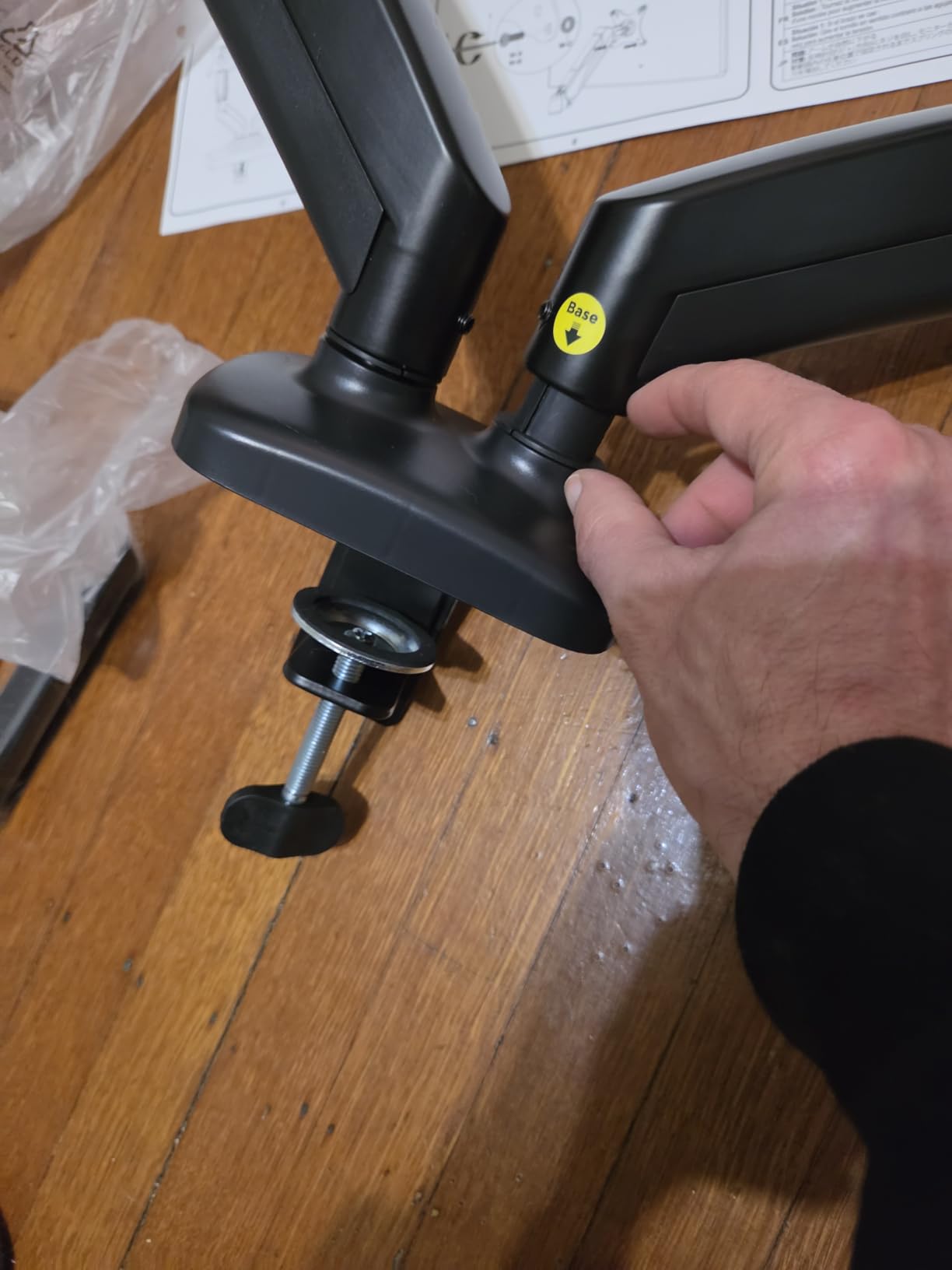 MOUNTUP Dual Monitor Stand for Desk, Monitor Arms for 2 Monitors 32 27 24 22 Inches, Height Adjustable Double Monitor Mount, VESA Mount with C-Clamp & Grommet Base, Holds 4.4-17.6lbs customer photo 1