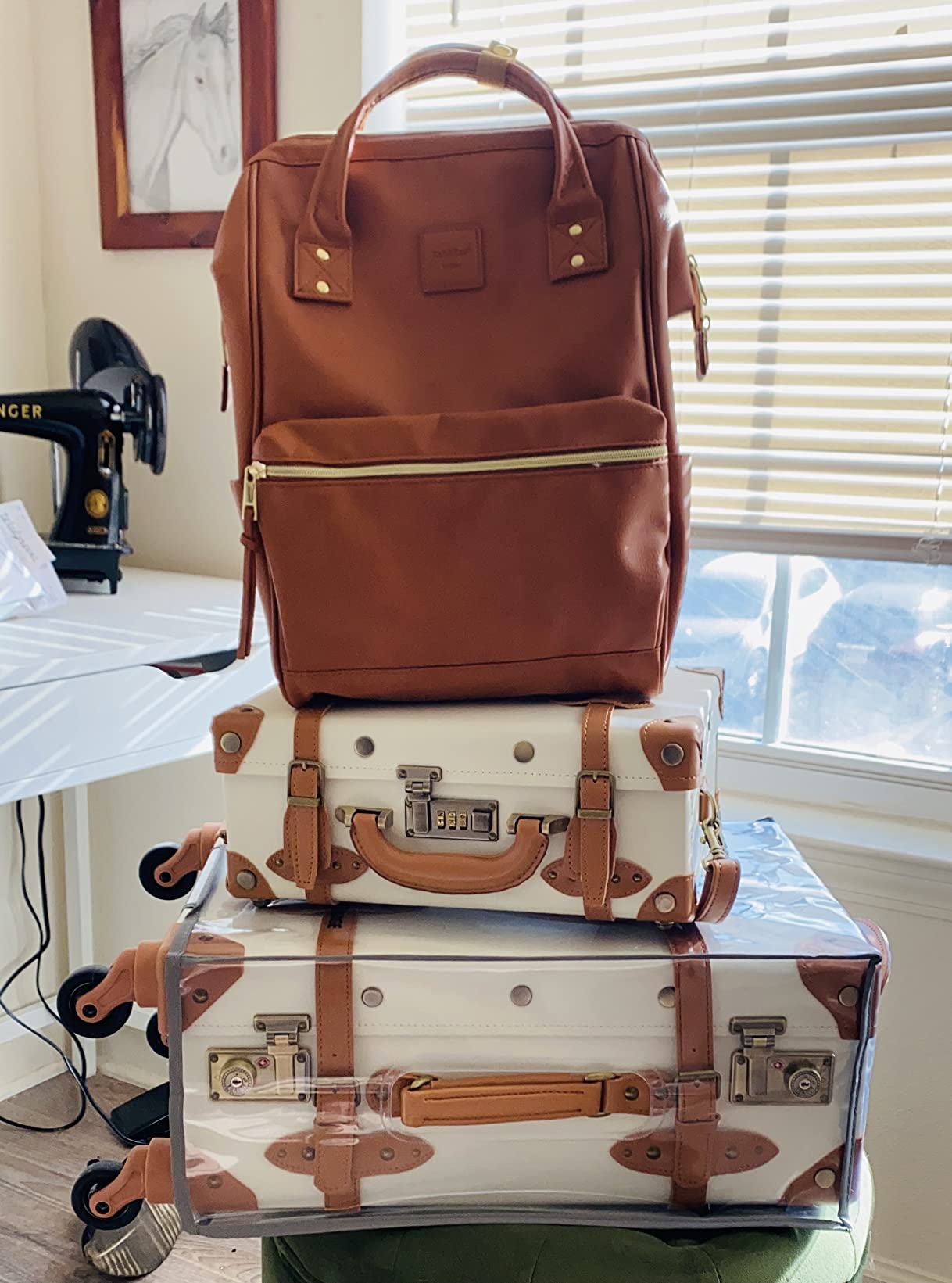 COTRUNKAGE Vintage Luggage Sets for Women, 20
