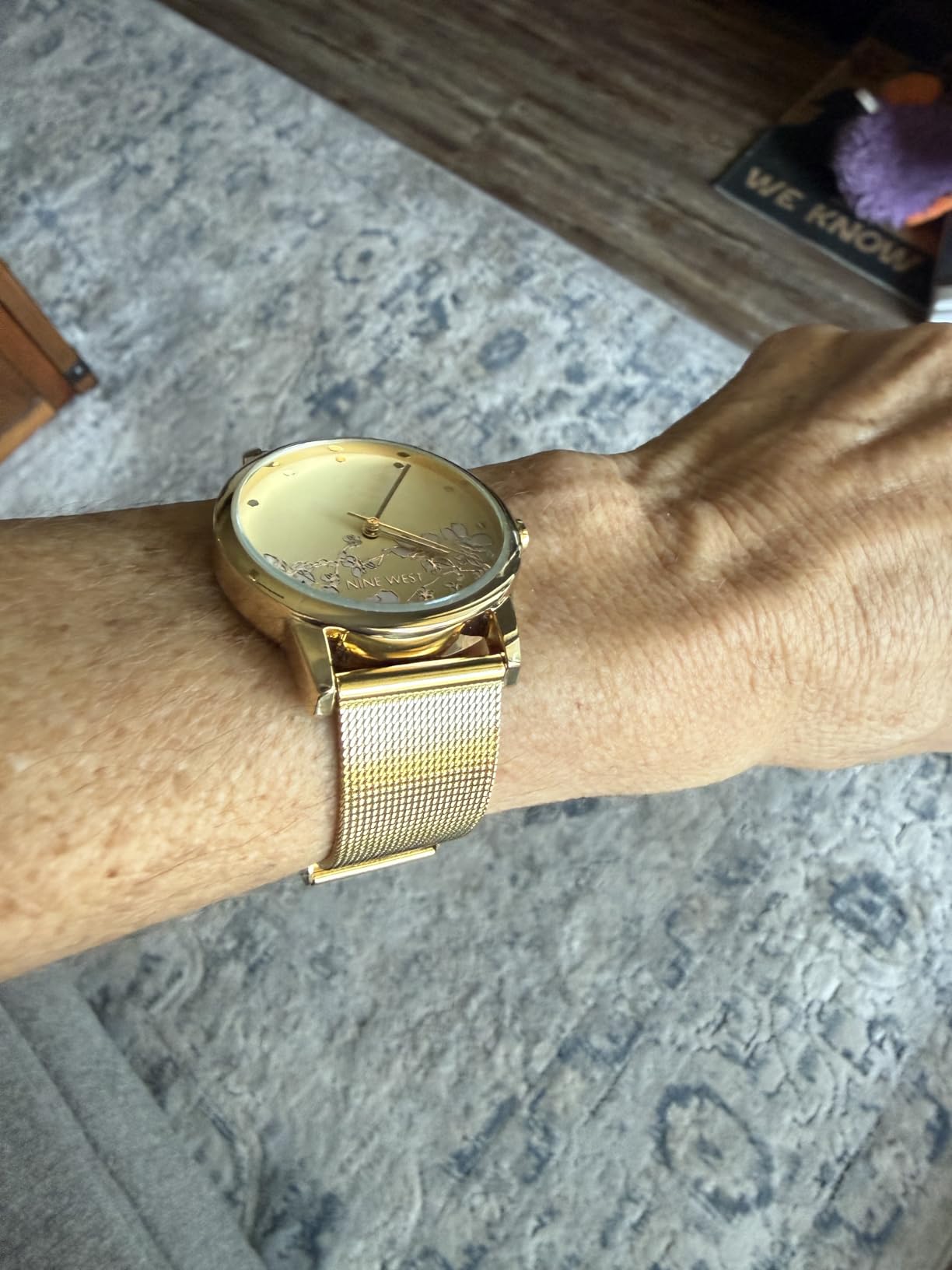 Nine West Women's Floral Dial Mesh Bracelet Watch customer photo 1