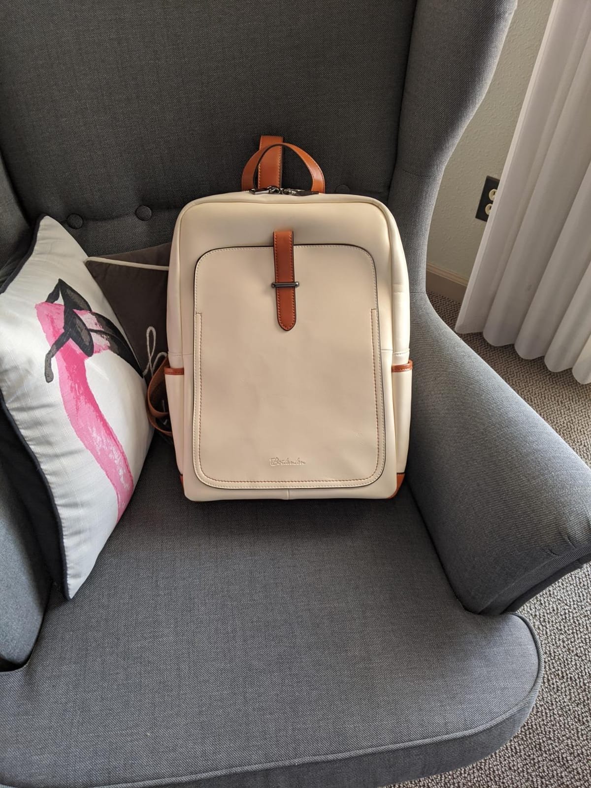 BOSTANTEN Leather Laptop Backpack for Women 15.6'' Computer Backpack Purse customer photo 1