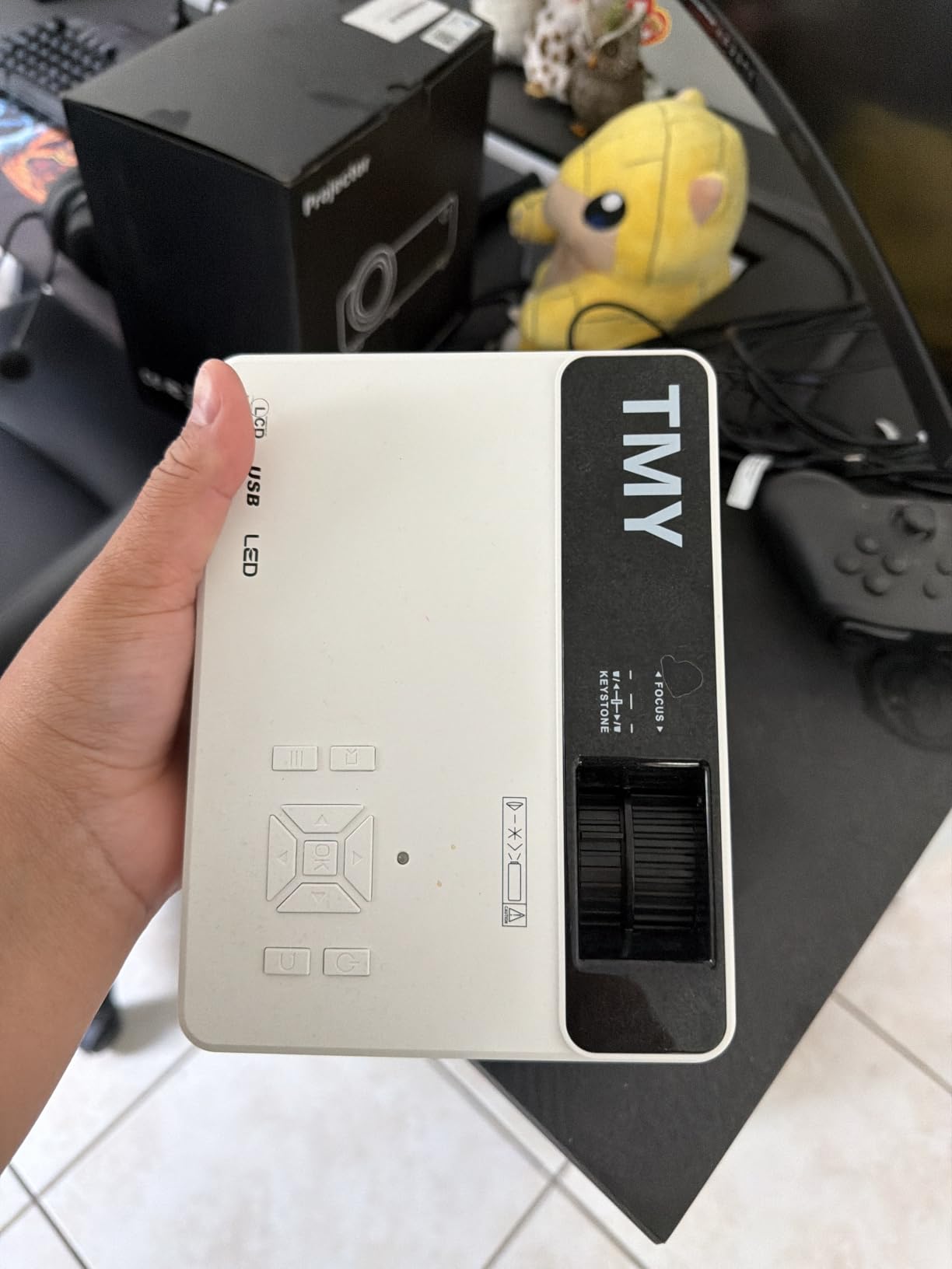 TMY 1080P Mini Portable Projector, 2-way Bluetooth, with 80in Screen | 1080P home theater, indoor/outdoor movies, Compatible with TV Stick/Roku/Phone/PC/PS/DVD/HDMI/USB customer photo 1