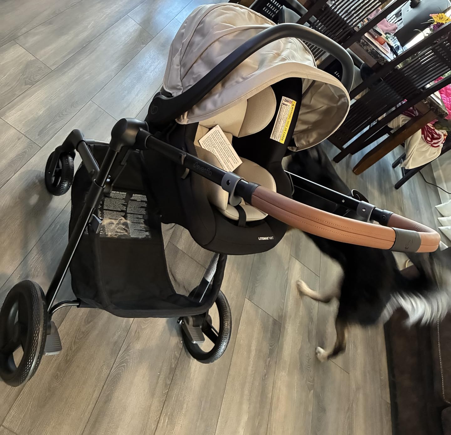 Evenflo Pivot NXT Travel System with LiteMax NXT Preemie and Infant Car Seat | 6 Modes of Use, Rear-Facing Lightweight Car Seat for Infants & Preemie 3-30 lbs, Stroller up to 50 lbs (Latte Tan) customer photo 1