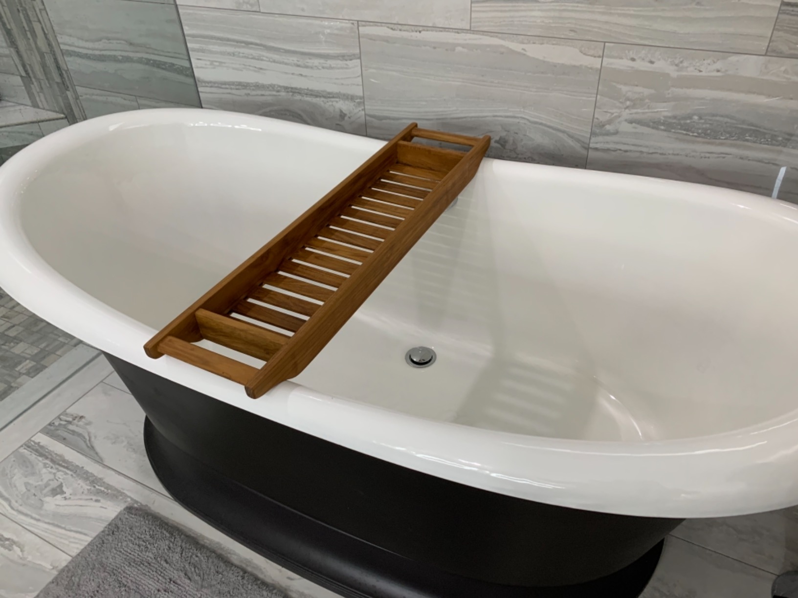 Vaske Natural Teak Wood Bathtub Caddy, 33