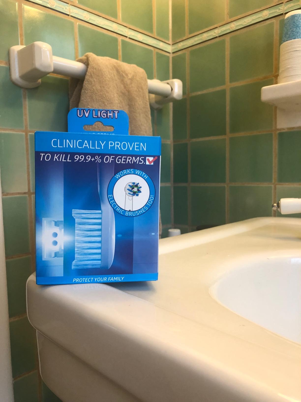 TAO Clean Germ Shield UV Toothbrush Sanitizer - Universal Cleaning Station that Accommodates all Manual and Electric Toothbrushes, Travel Friendly, Kills 99.9% of Germs customer photo 1
