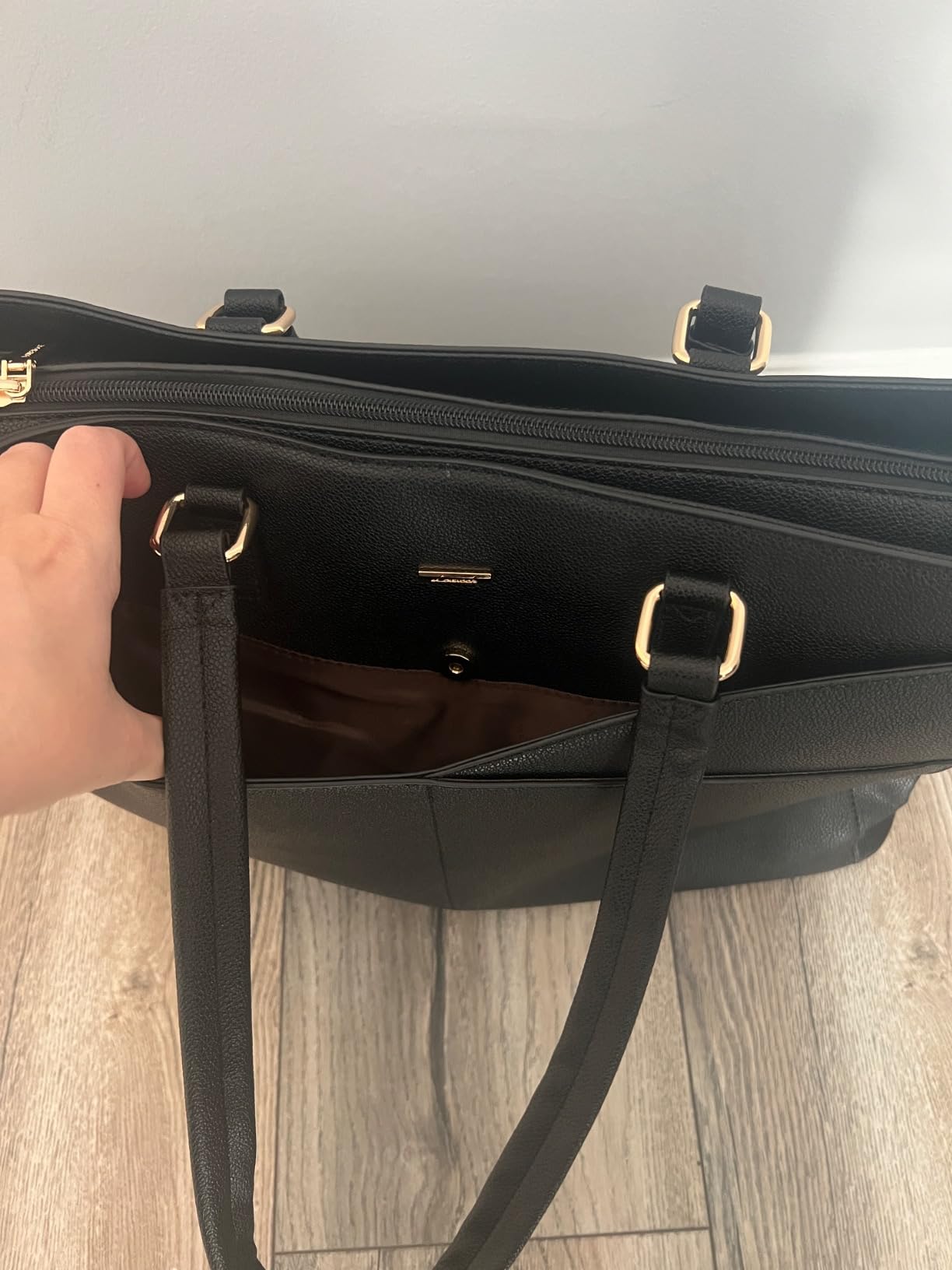 LOVEVOOK Laptop Tote Bag for Women 15.6 Inch Waterproof Leather Computer Bags Business Office Work Briefcase Black customer photo 2