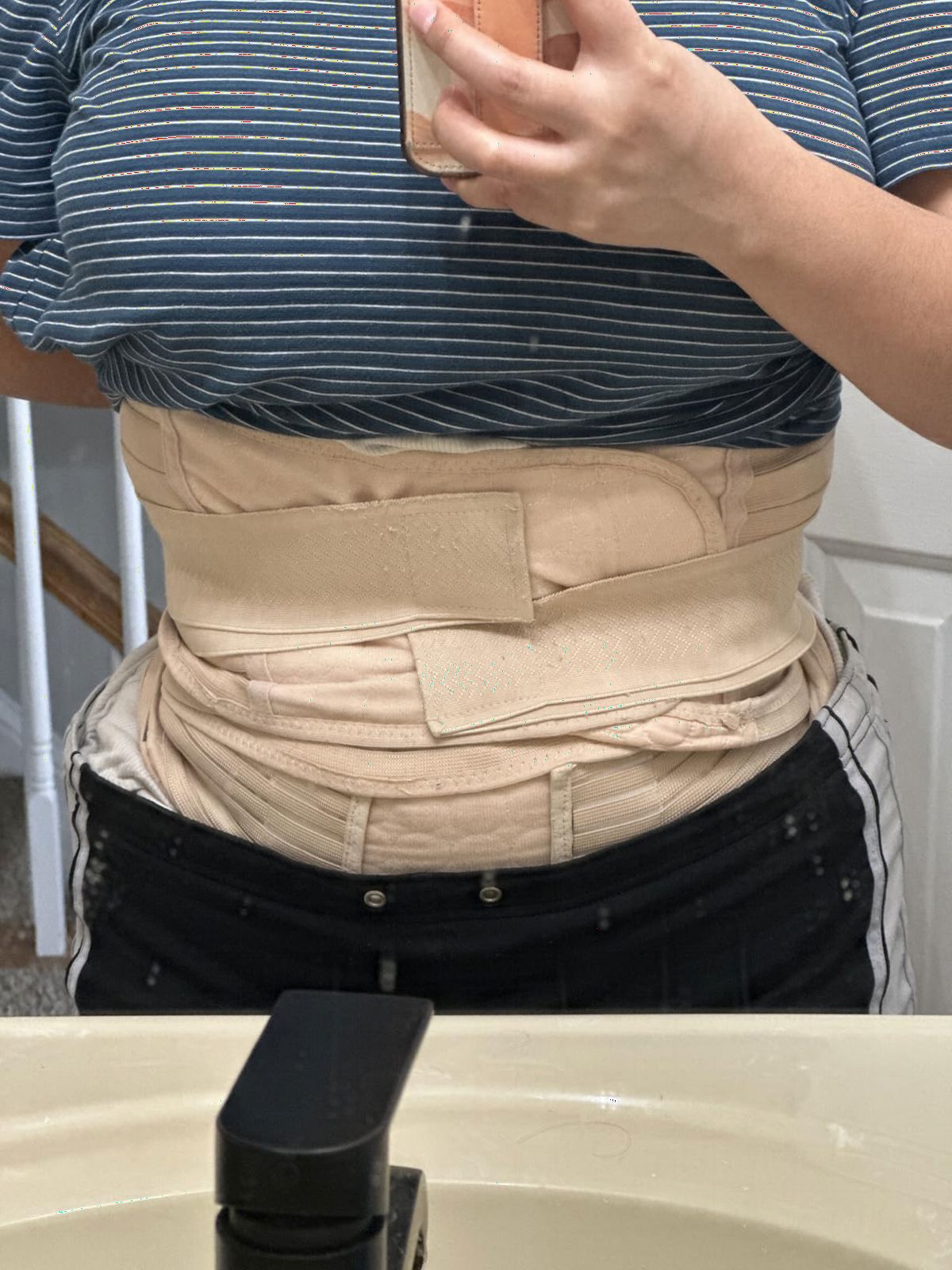 3 in 1 Postpartum Belly Wrap Recovery Band Belt Abdominal Binder | Postpartum Belly Band, Belly Binder Post Partum, Post Surgery Pregnancy Belly Support Band Recovery Belly/waist/pelvis (L) customer photo 1