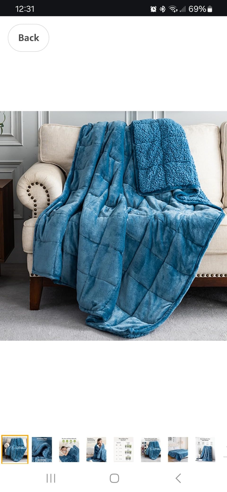 Uttermara Weighted Blankets for Adults Queen Size, 15lbs 60x80 inches Blanket with Soft Warm Plush Sherpa Fleece, Washable Thick Heavy Throw for Sleeping and Calming, Grey customer photo 1